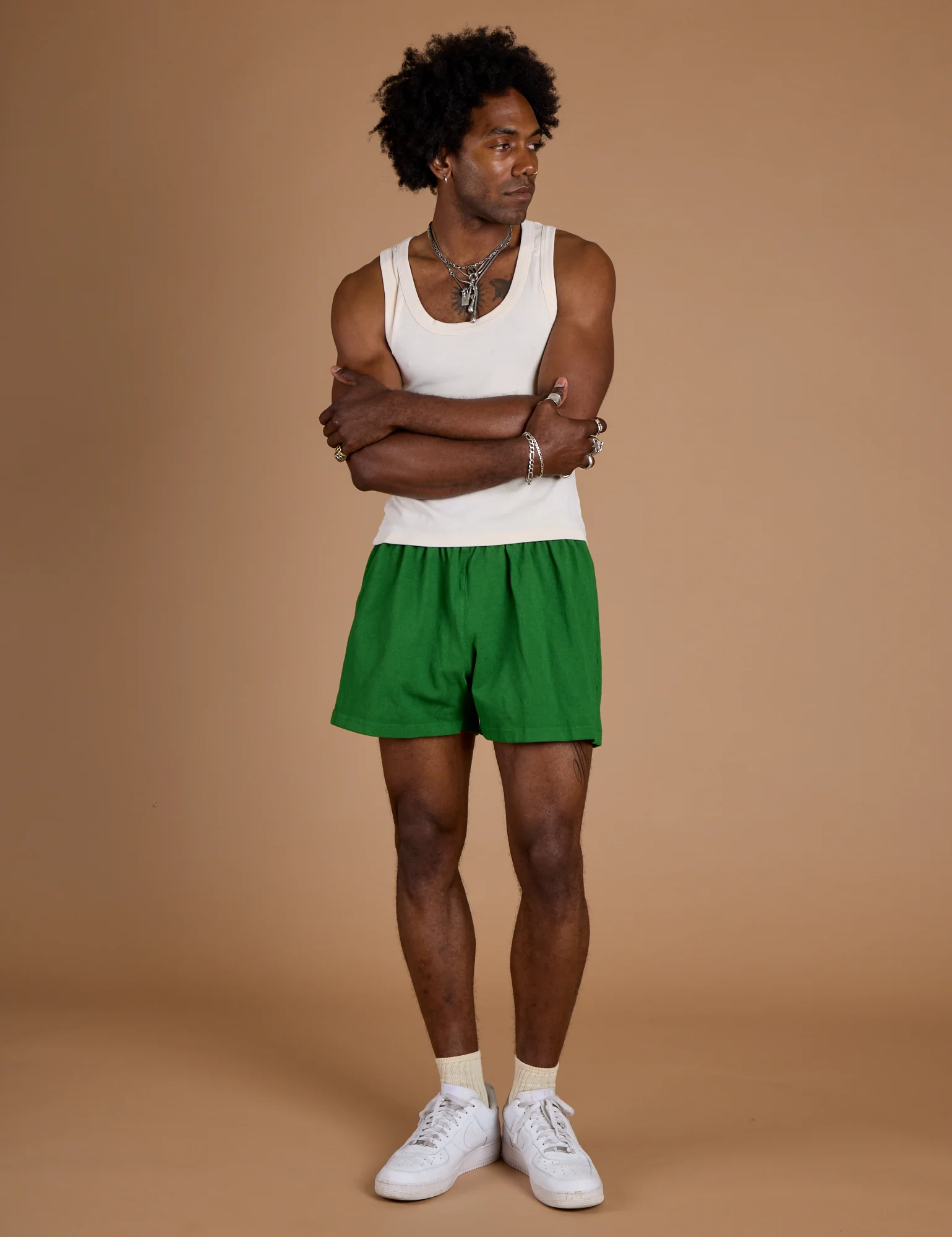 TRY-A-STYLE - Athletic Shorts - Forest Green *FINAL SALE* - Image 5