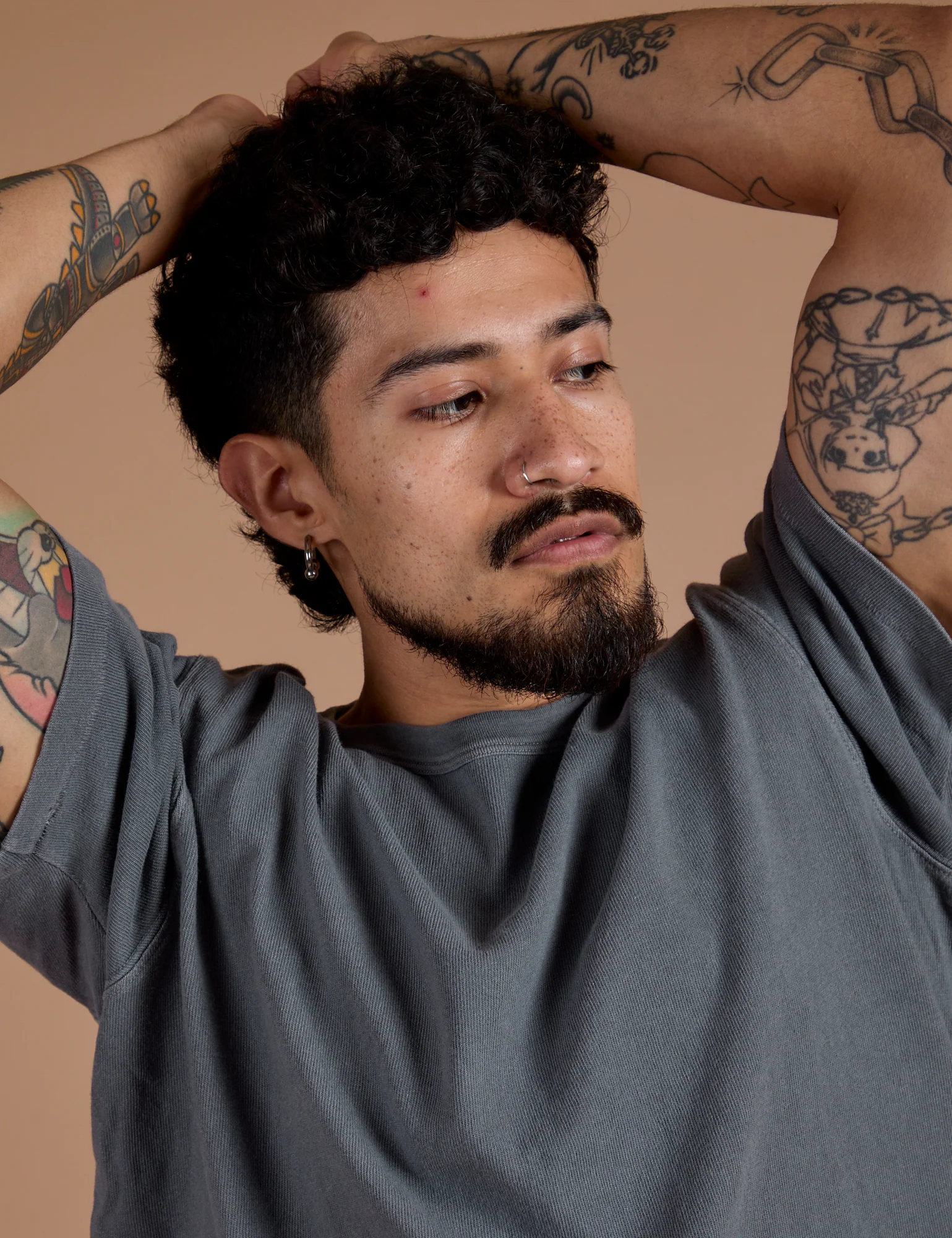 Burly Tee - Washed Grey - Image 7