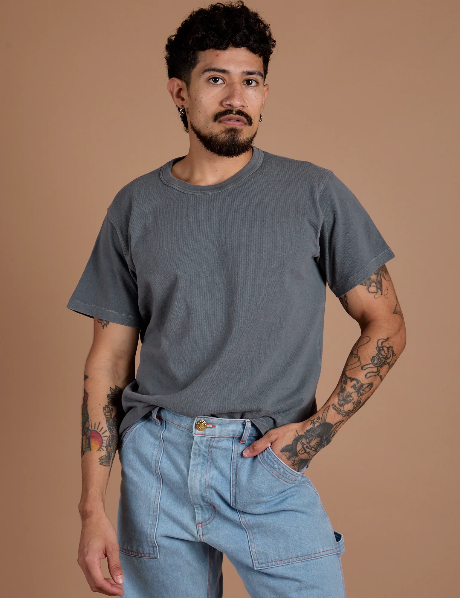 Burly Tee - Washed Grey - Image 9