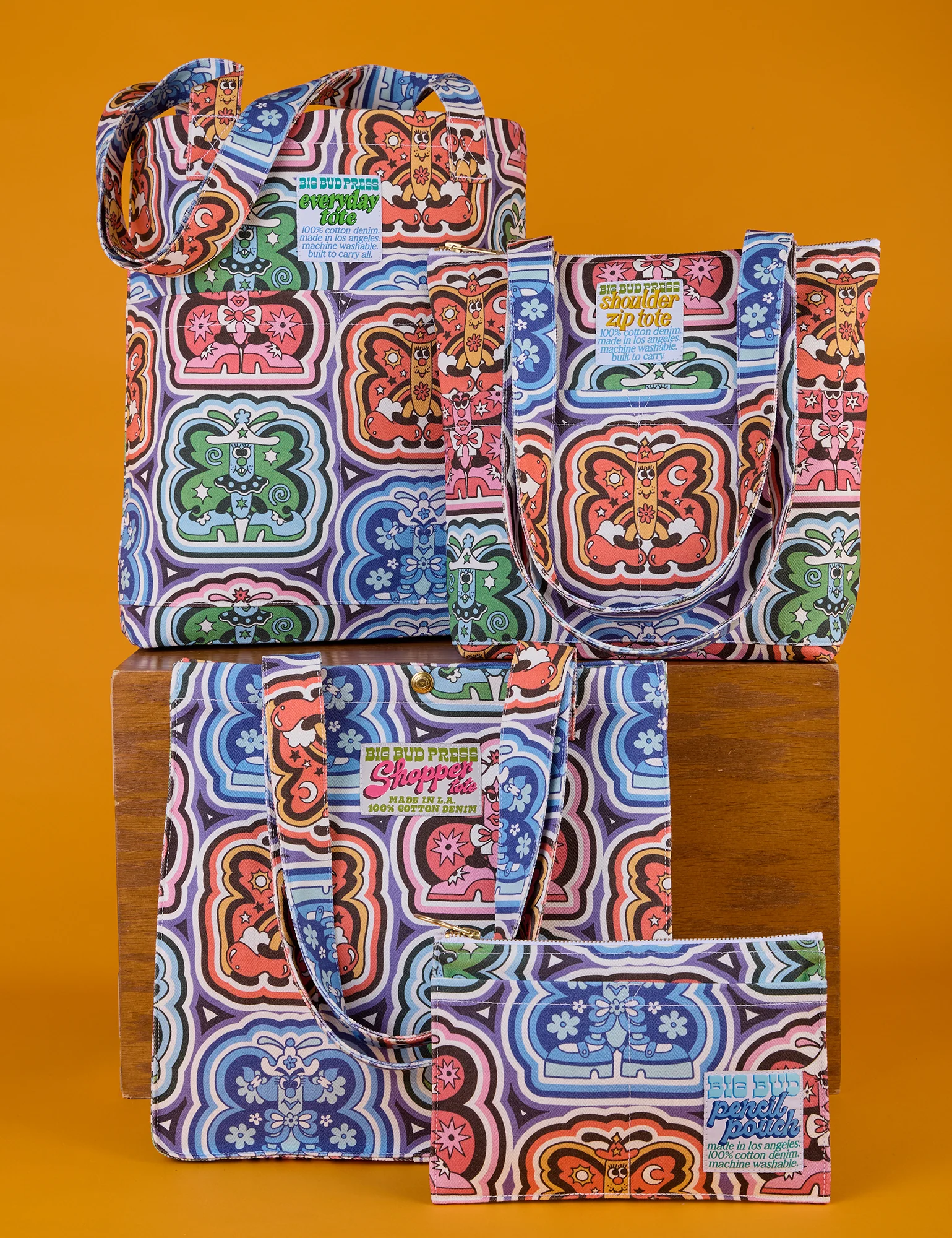 Butterfly Kaleidoscope Printed Bags *FINAL SALE*