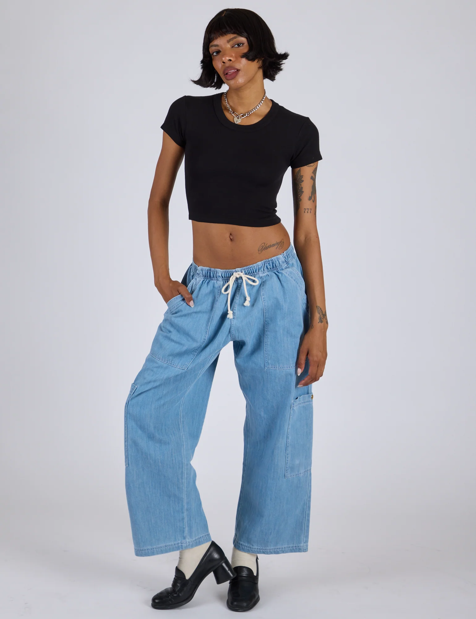 Cropped Baby Tee - Basic Black - Image 5