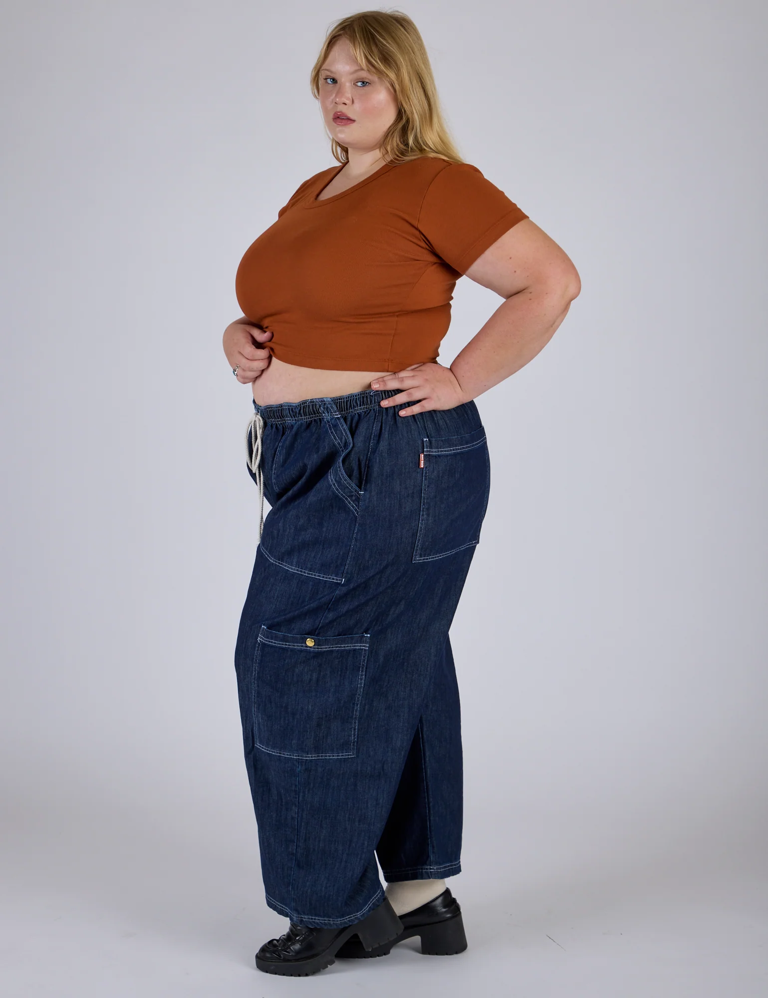 Cropped Baby Tee - Burnt Terracotta - Image 14