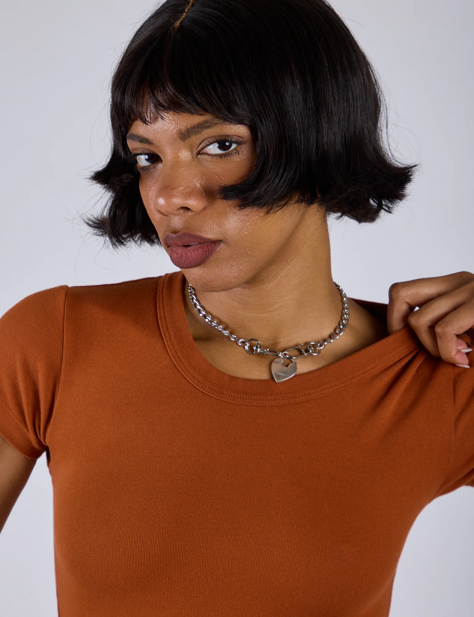 Cropped Baby Tee - Burnt Terracotta - Image 4