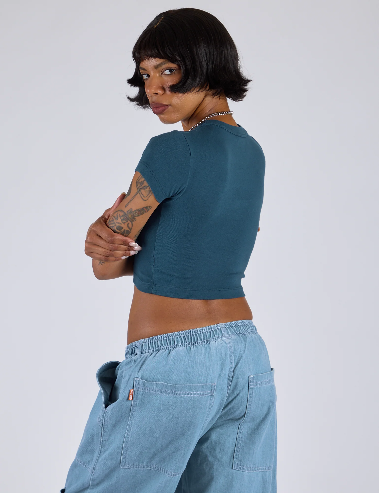 Cropped Baby Tee - Lagoon - Image 14