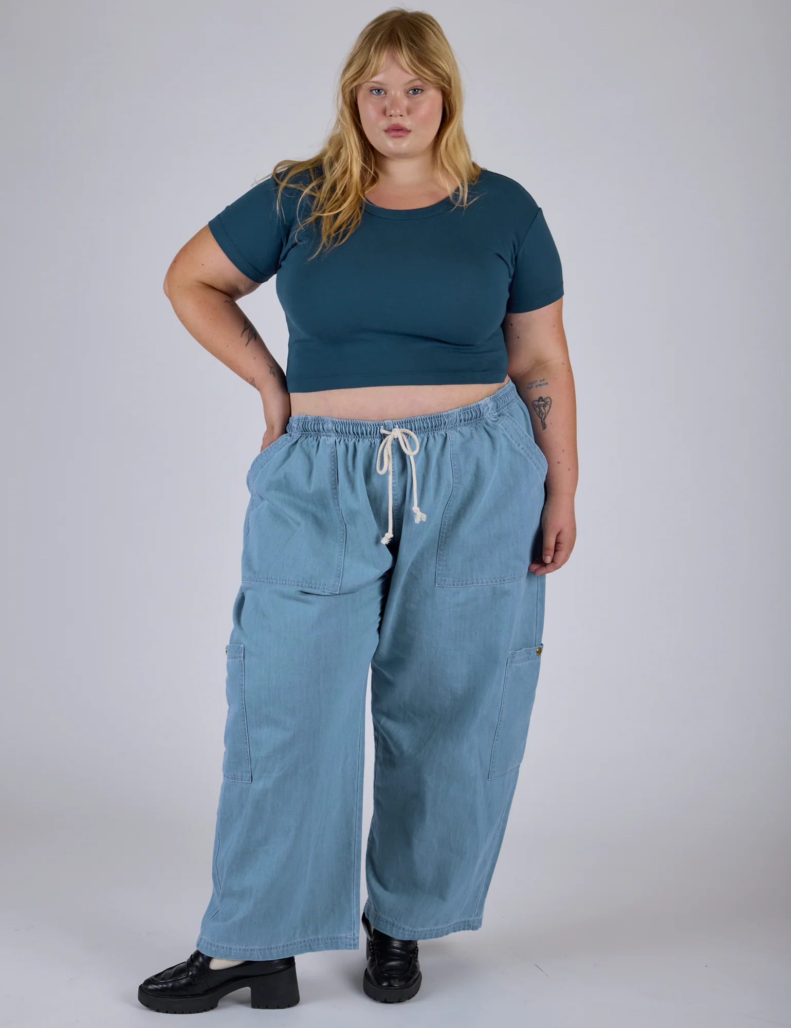 Cropped Baby Tee - Lagoon - Image 3