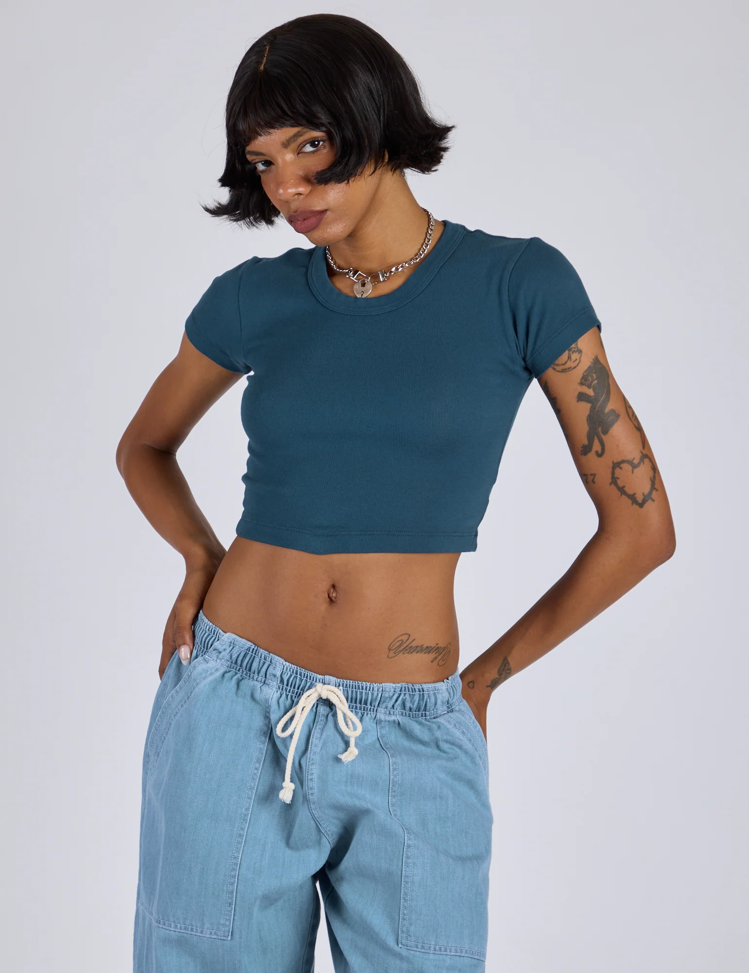 Cropped Baby Tee - Lagoon - Image 9