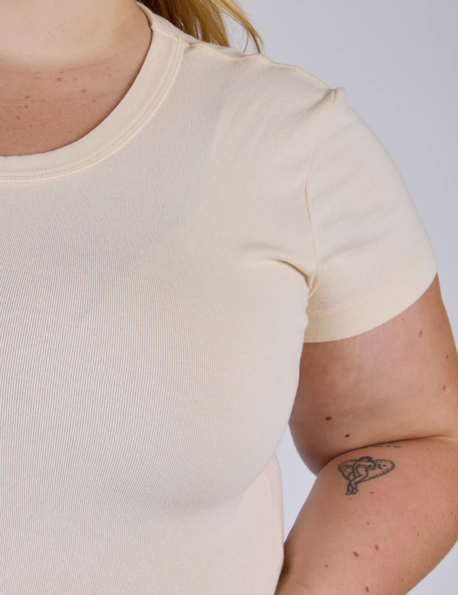 Cropped Baby Tee - Vintage Off-White - Image 10