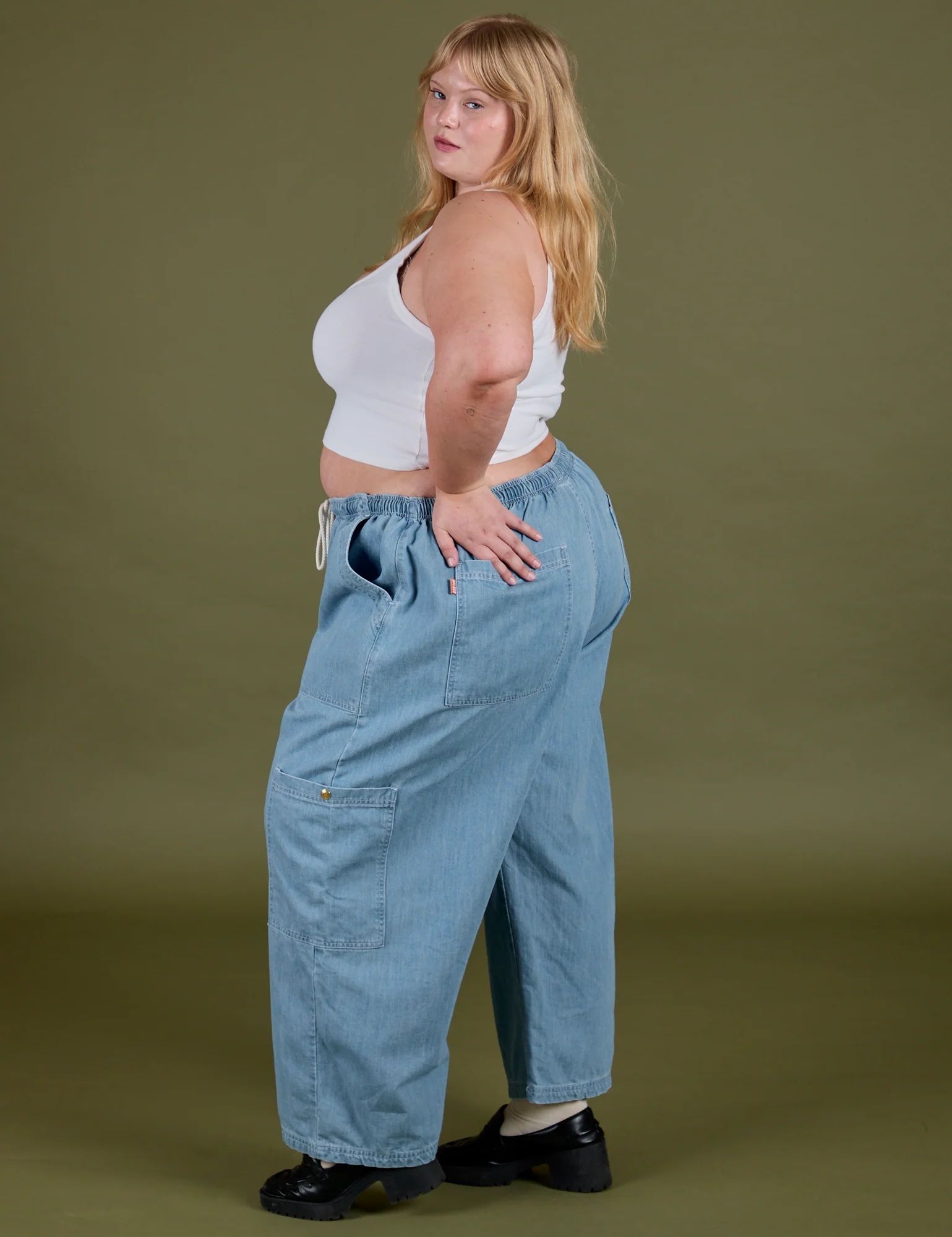 Denim Drop Pocket Pants - Light Wash - Image 16