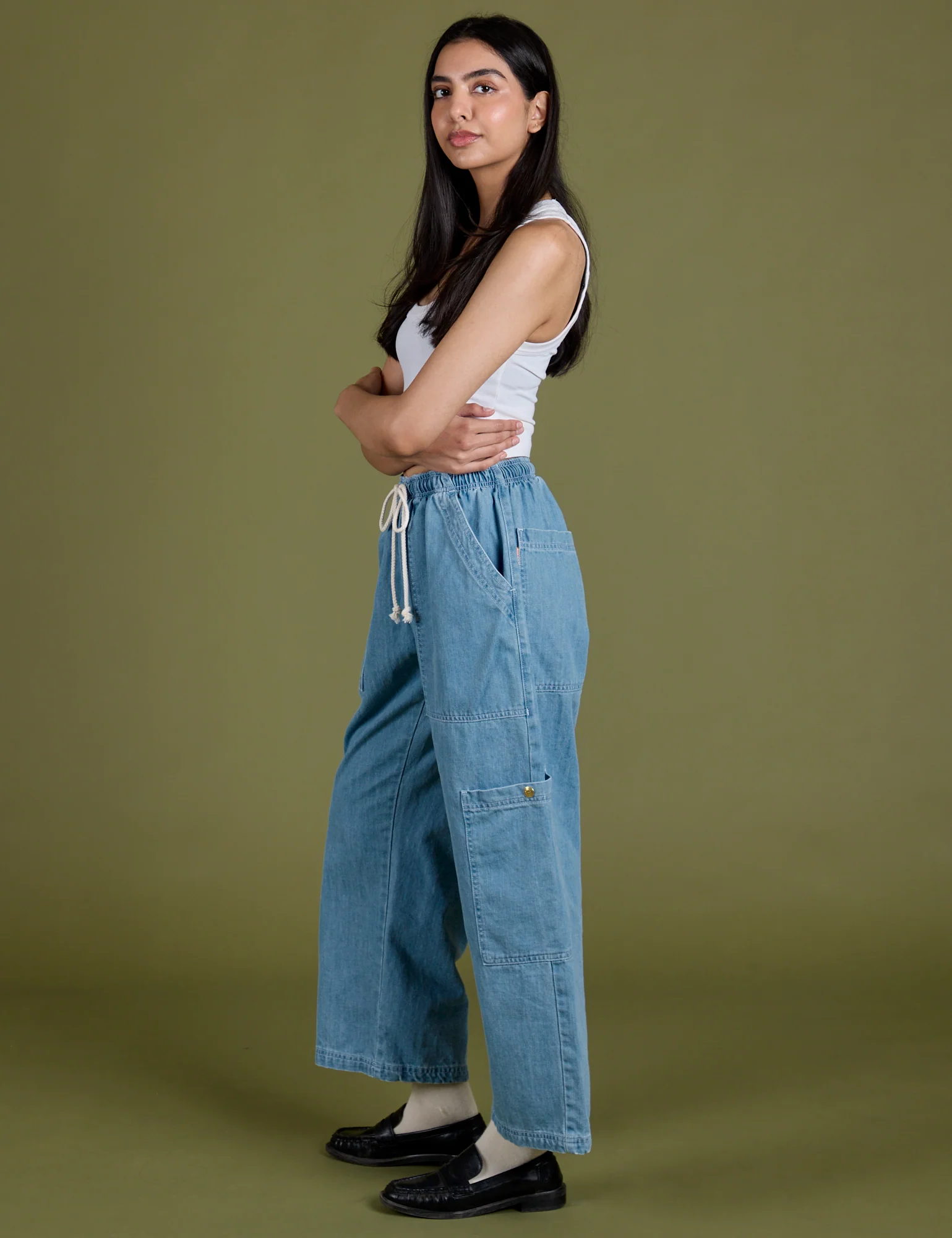 Denim Drop Pocket Pants - Light Wash - Image 22