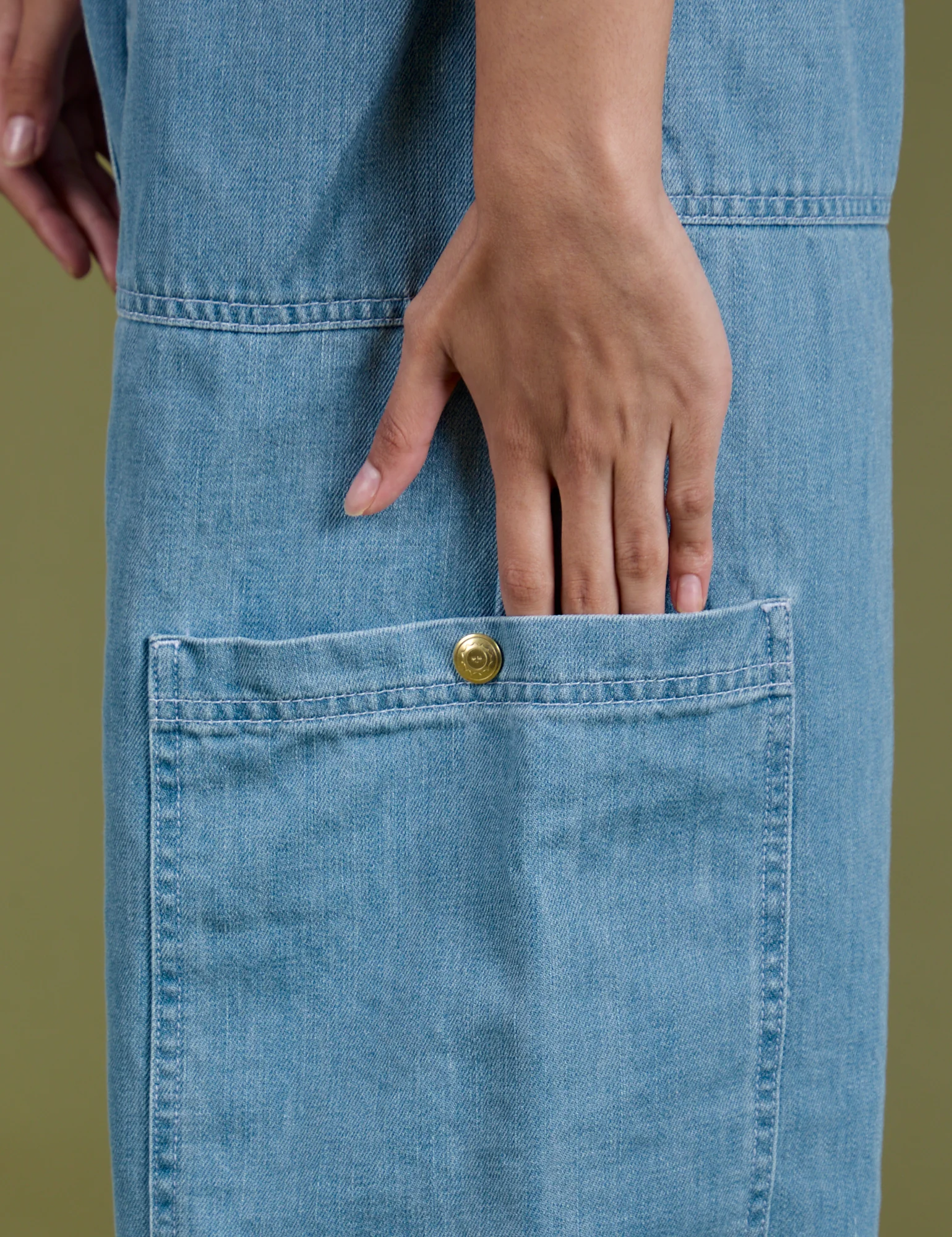Denim Drop Pocket Pants - Light Wash - Image 23