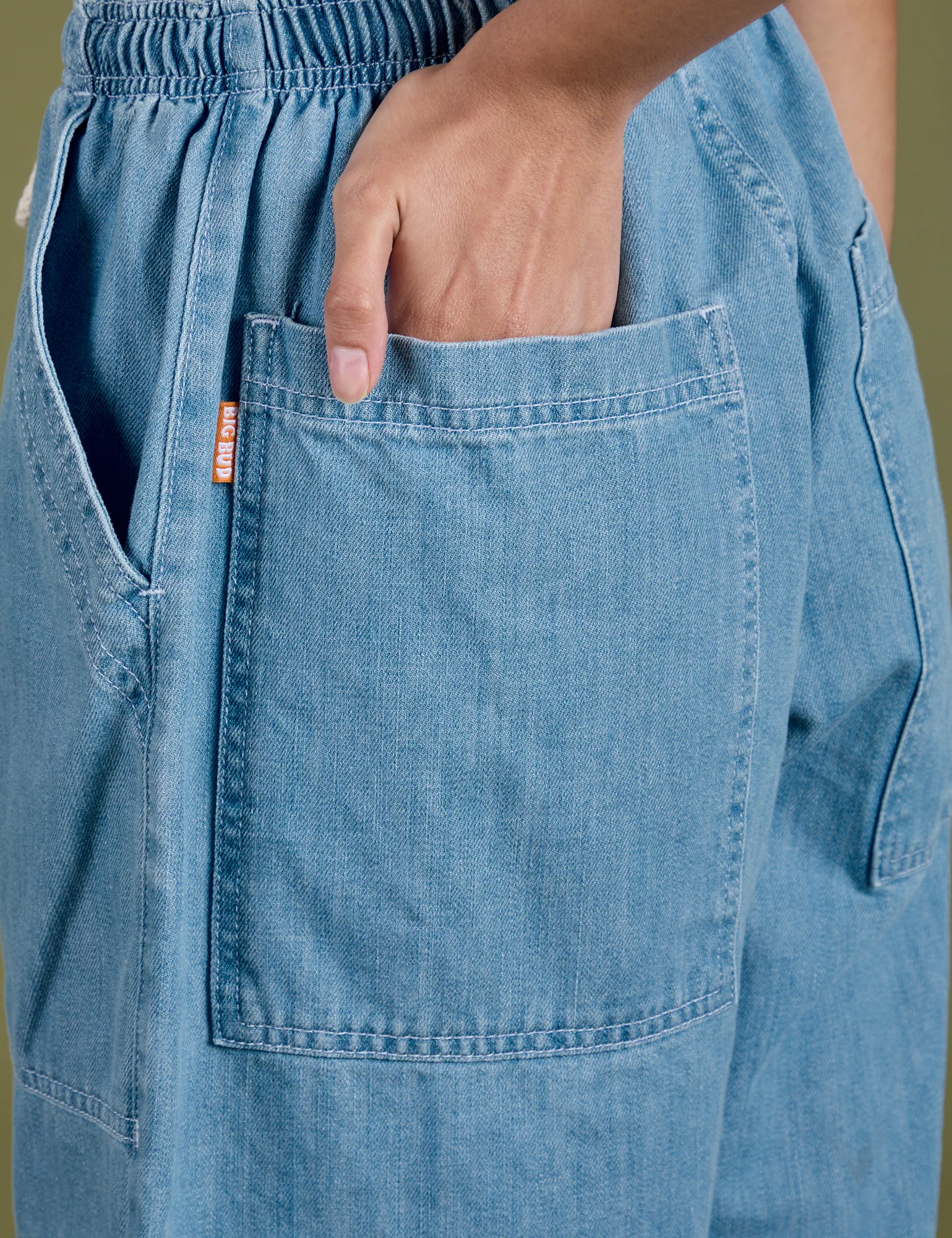 Denim Drop Pocket Pants - Light Wash - Image 25