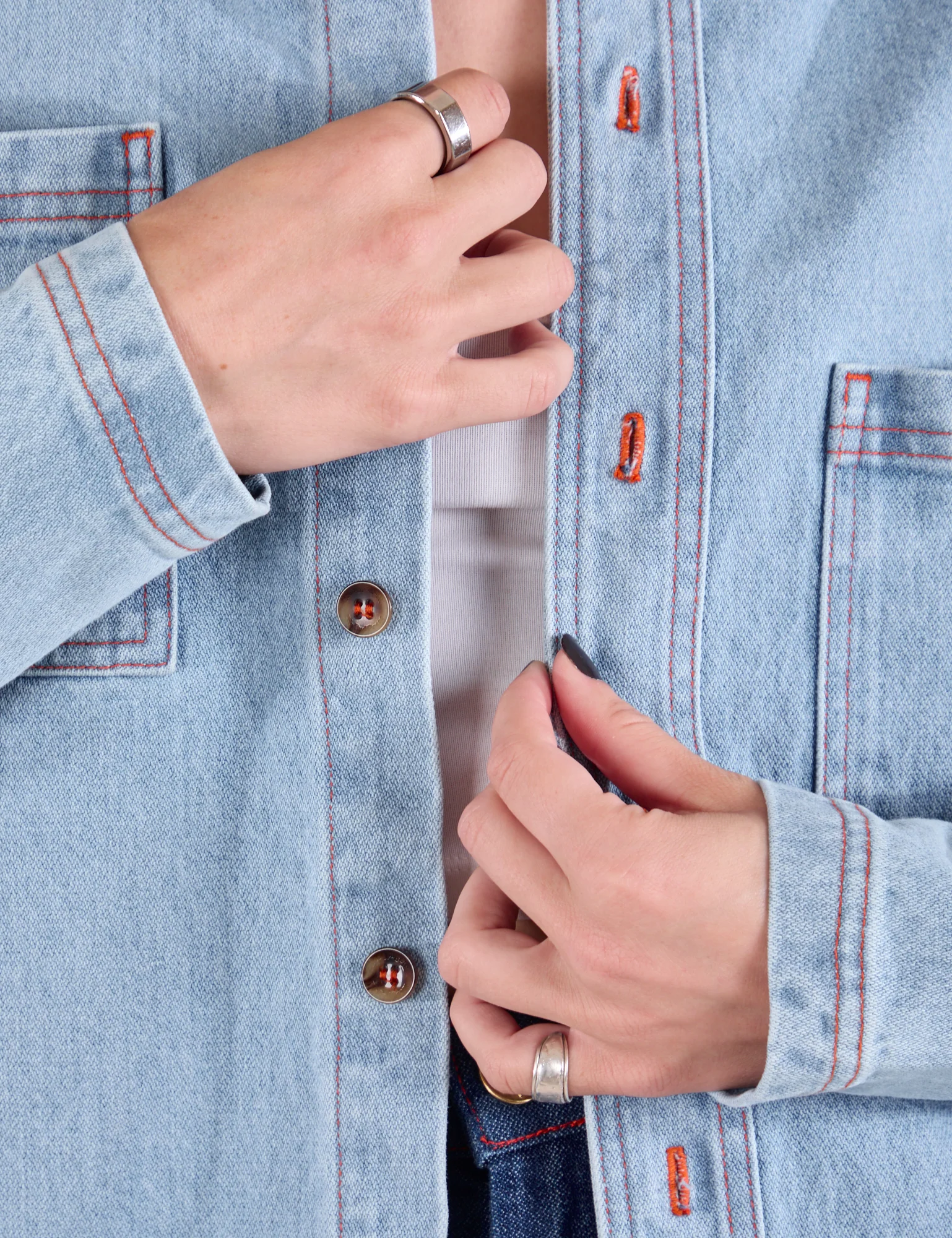 Denim Overshirt - Light Wash - Image 12