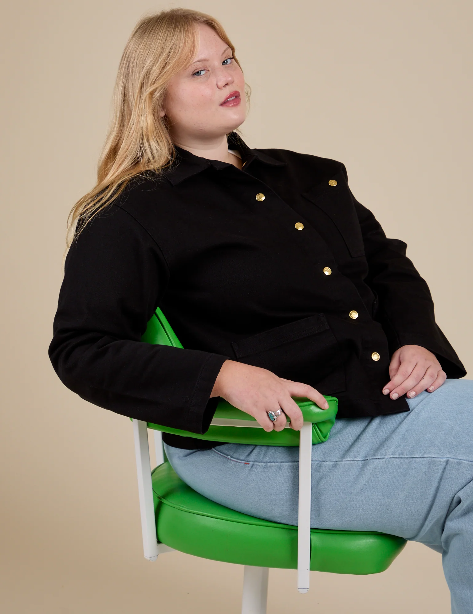 Denim Work Jacket - Basic Black - Image 16