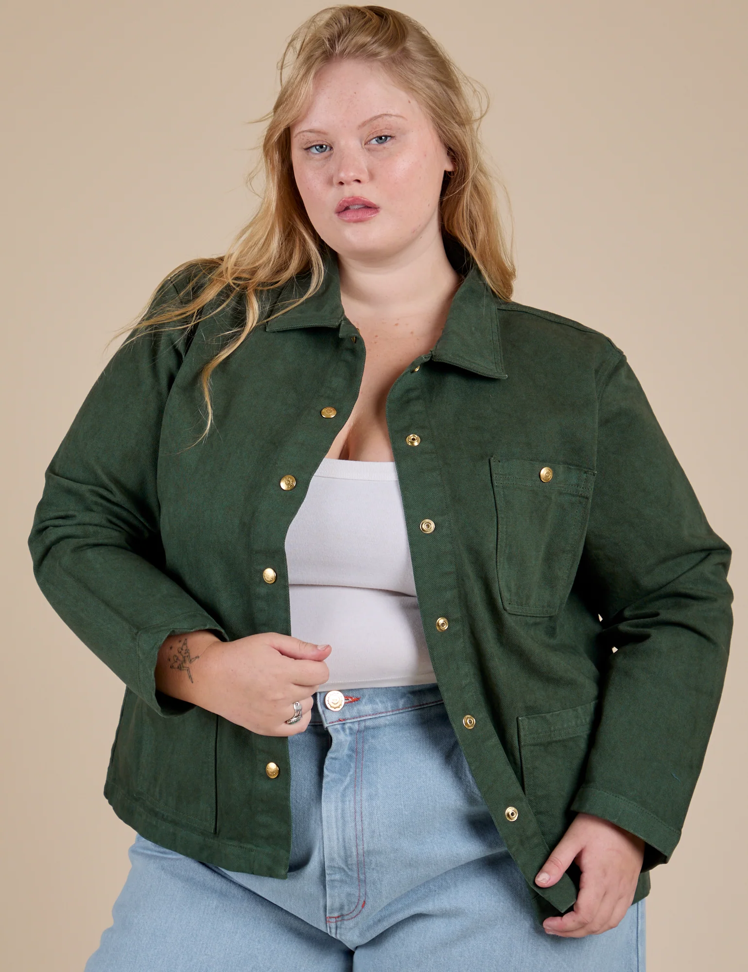 Denim Work Jacket - Swamp Green *FINAL SALE* - Image 11