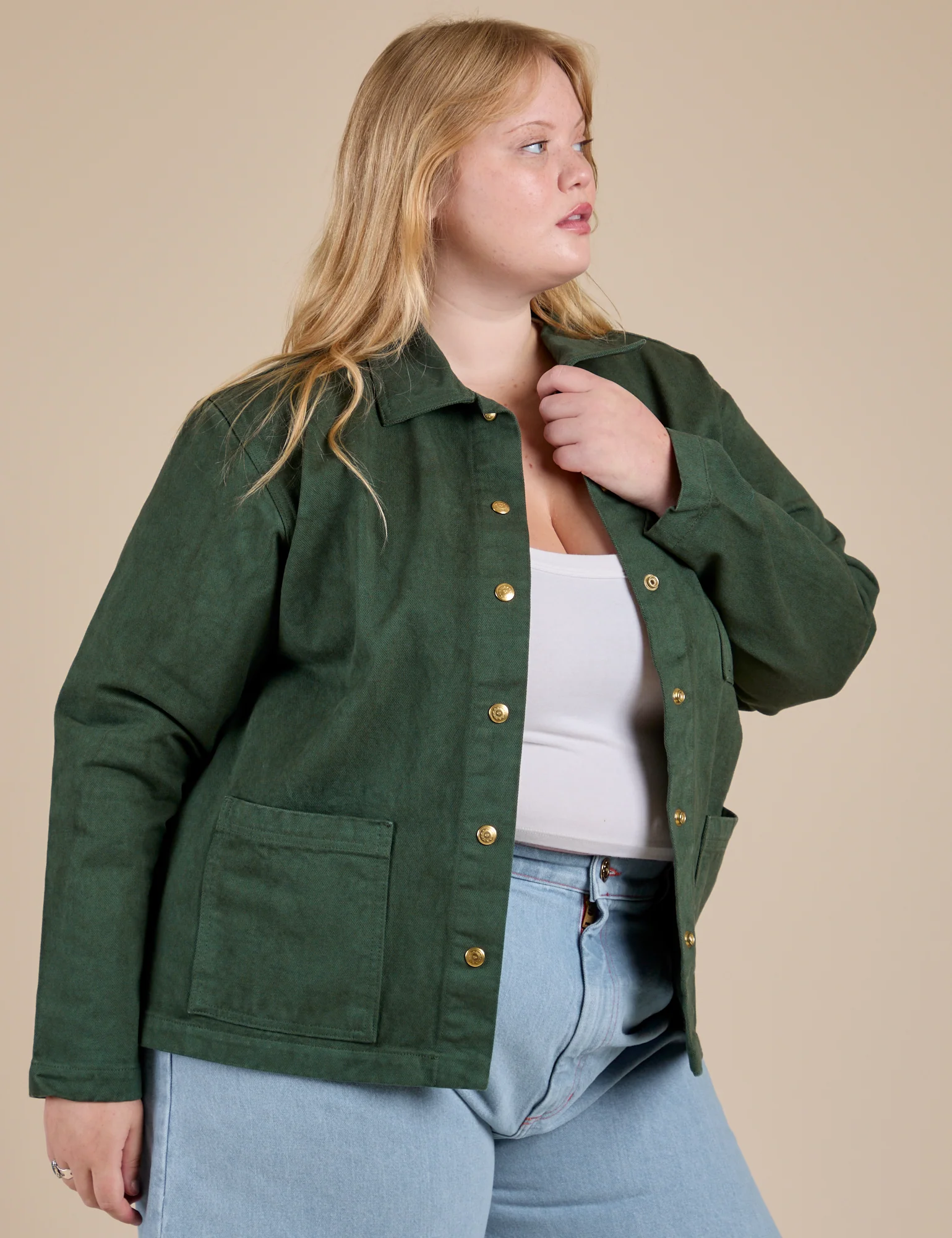Denim Work Jacket - Swamp Green *FINAL SALE* - Image 13