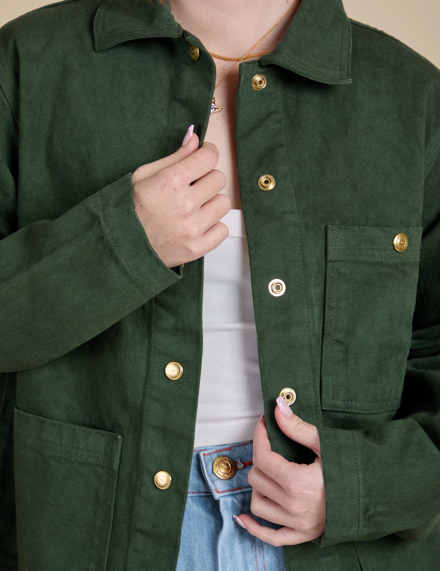 Denim Work Jacket - Swamp Green *FINAL SALE* - Image 17