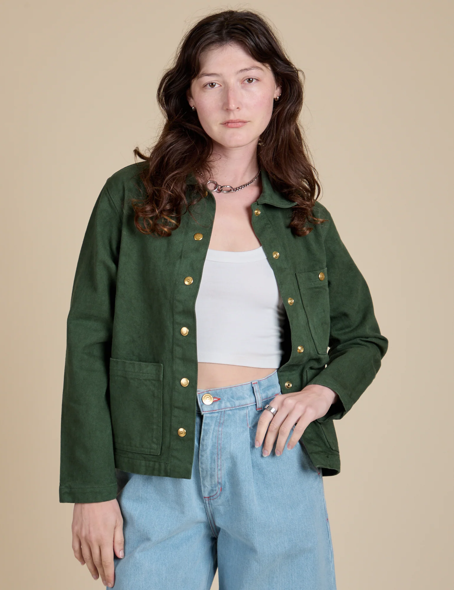 Denim Work Jacket - Swamp Green *FINAL SALE* - Image 3