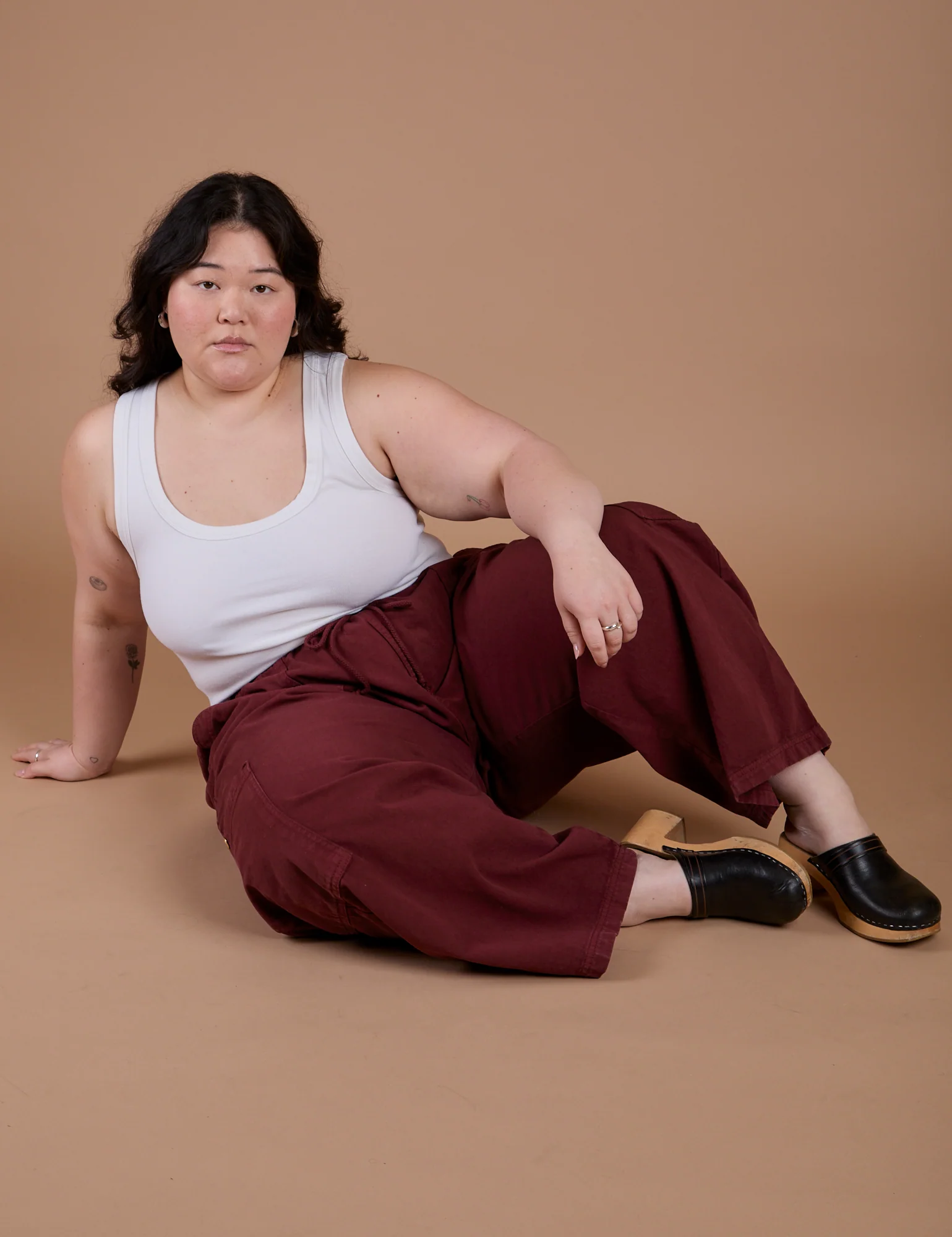 Drop Pocket Cargo Pants - Red Wine - Image 16