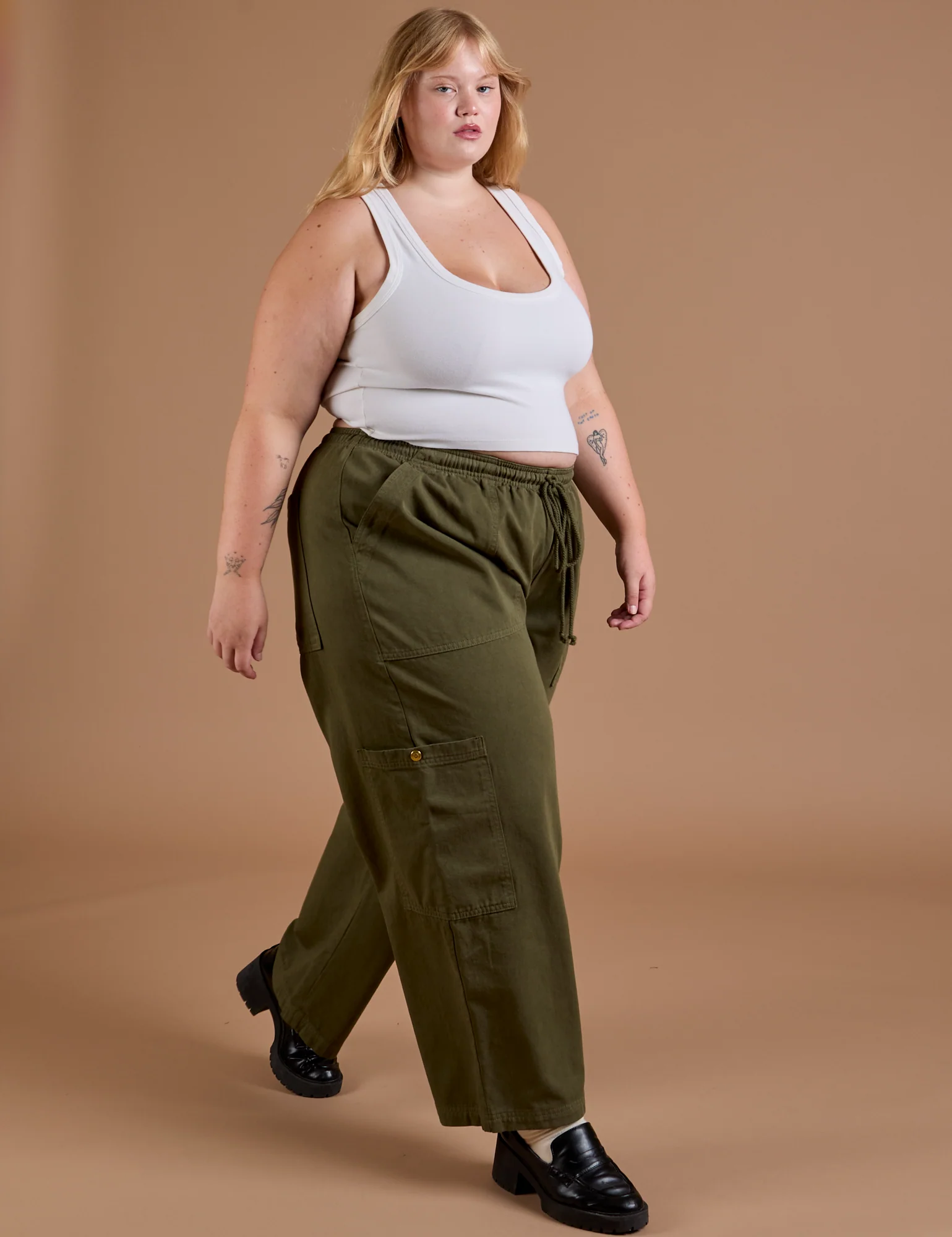 Drop Pocket Cargo Pants - Surplus Green