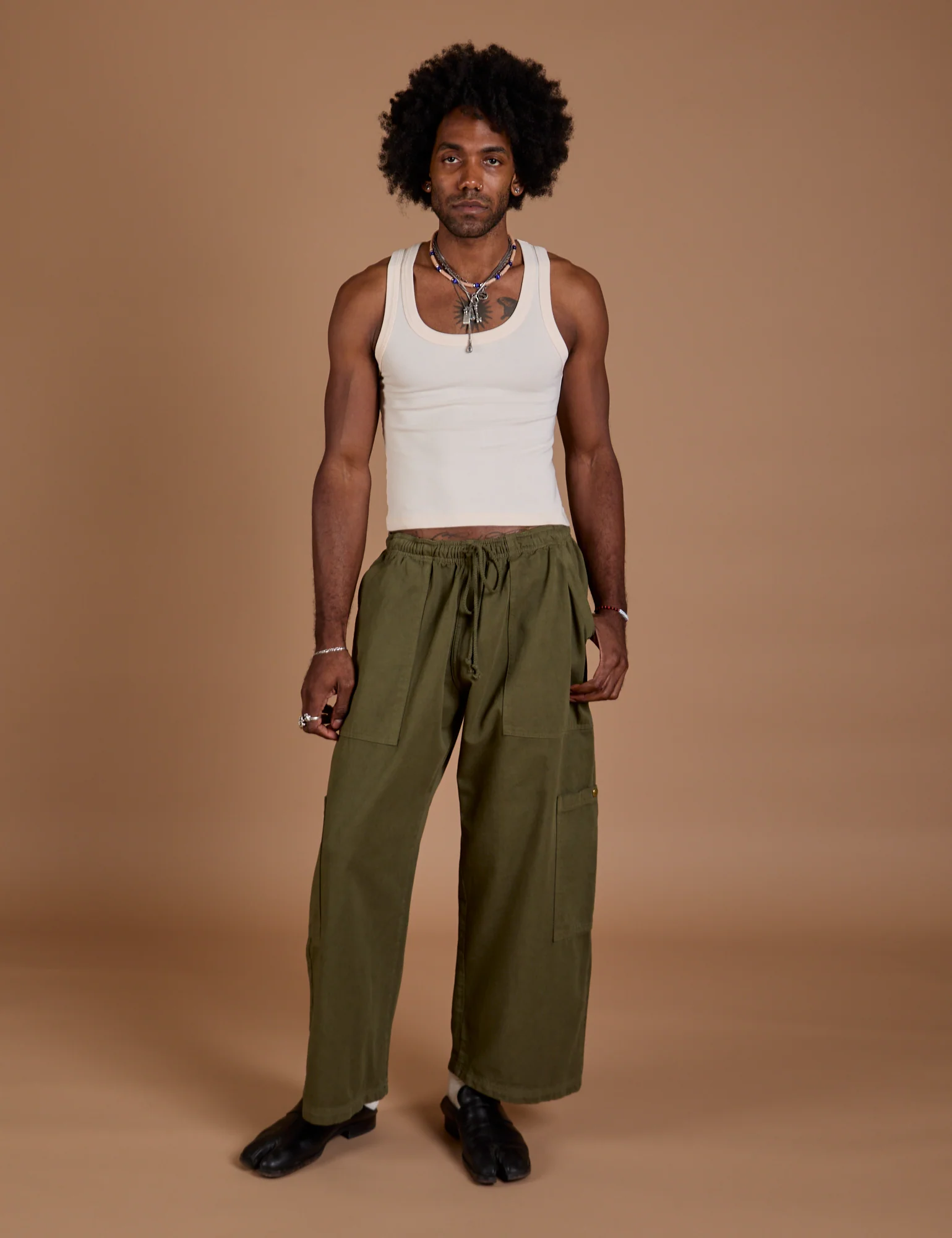 Drop Pocket Cargo Pants - Surplus Green - Image 12