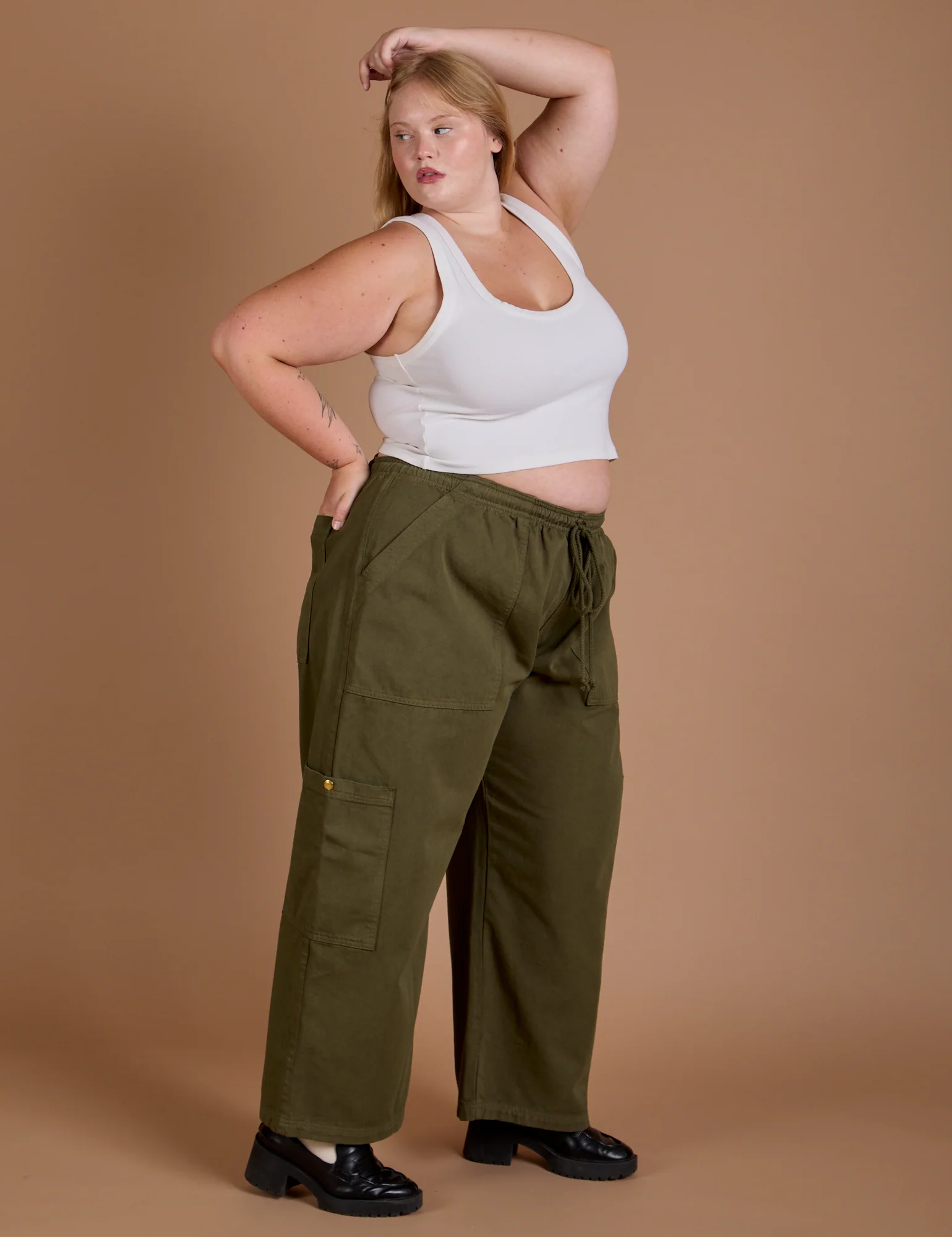 Drop Pocket Cargo Pants - Surplus Green - Image 6