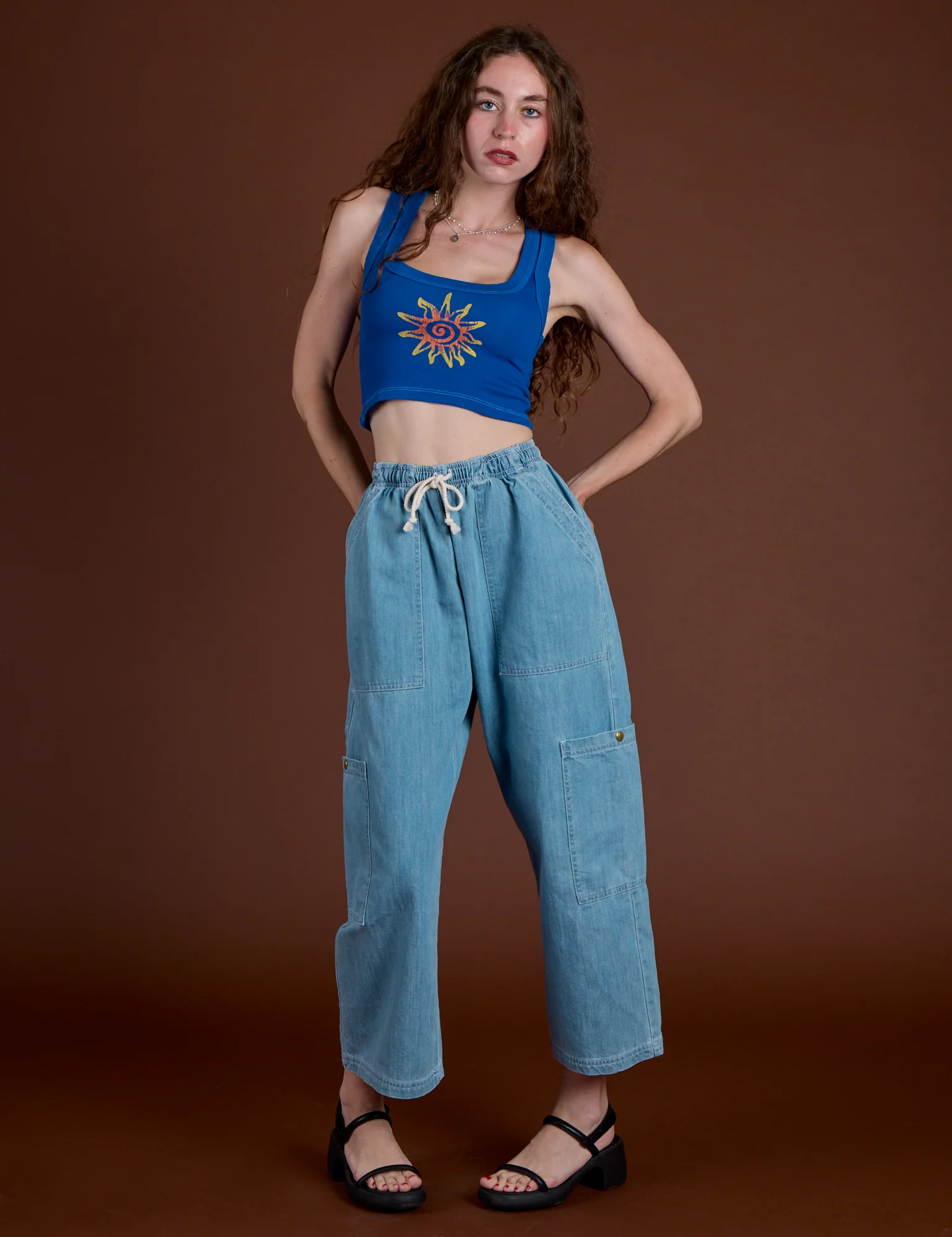 Icon Cropped Tank - Blue Sun - Image 4