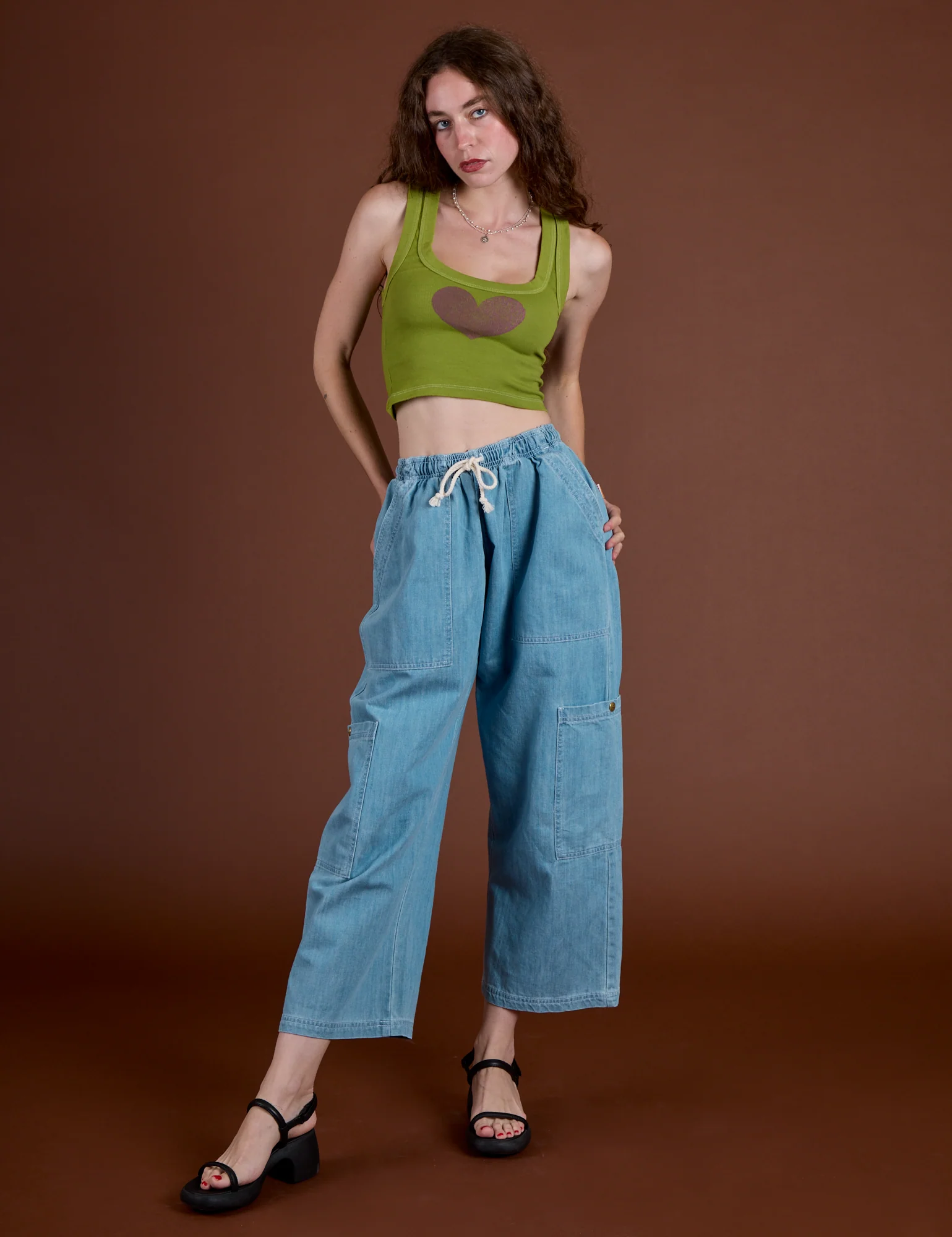 Icon Cropped Tank - Green Heart - Image 19