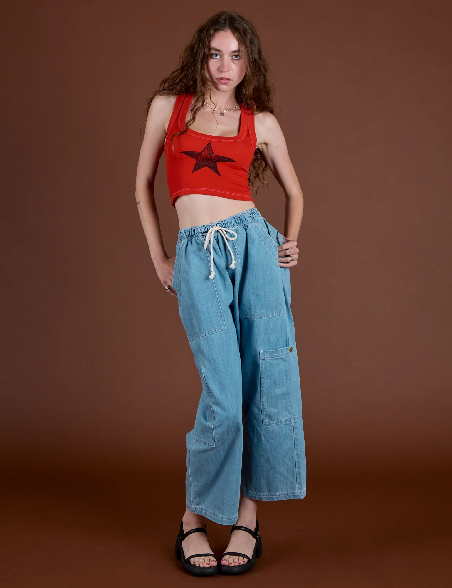 Icon Cropped Tank - Red Star - Image 4