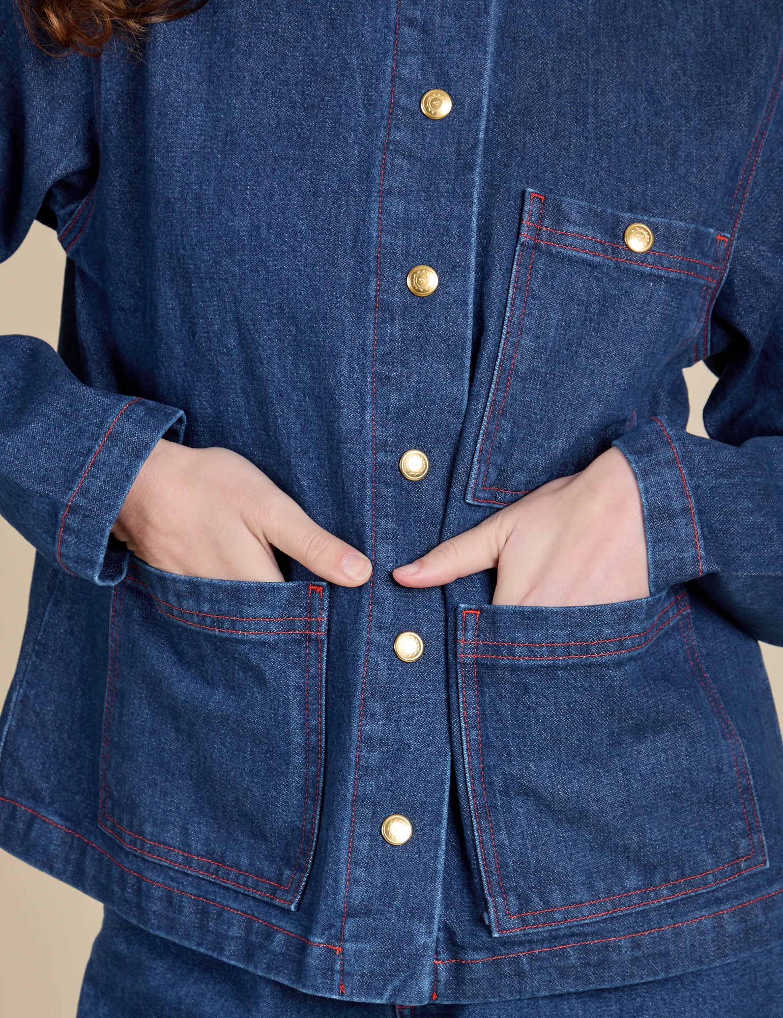Indigo Denim Work Jacket - Dark Wash - Image 25