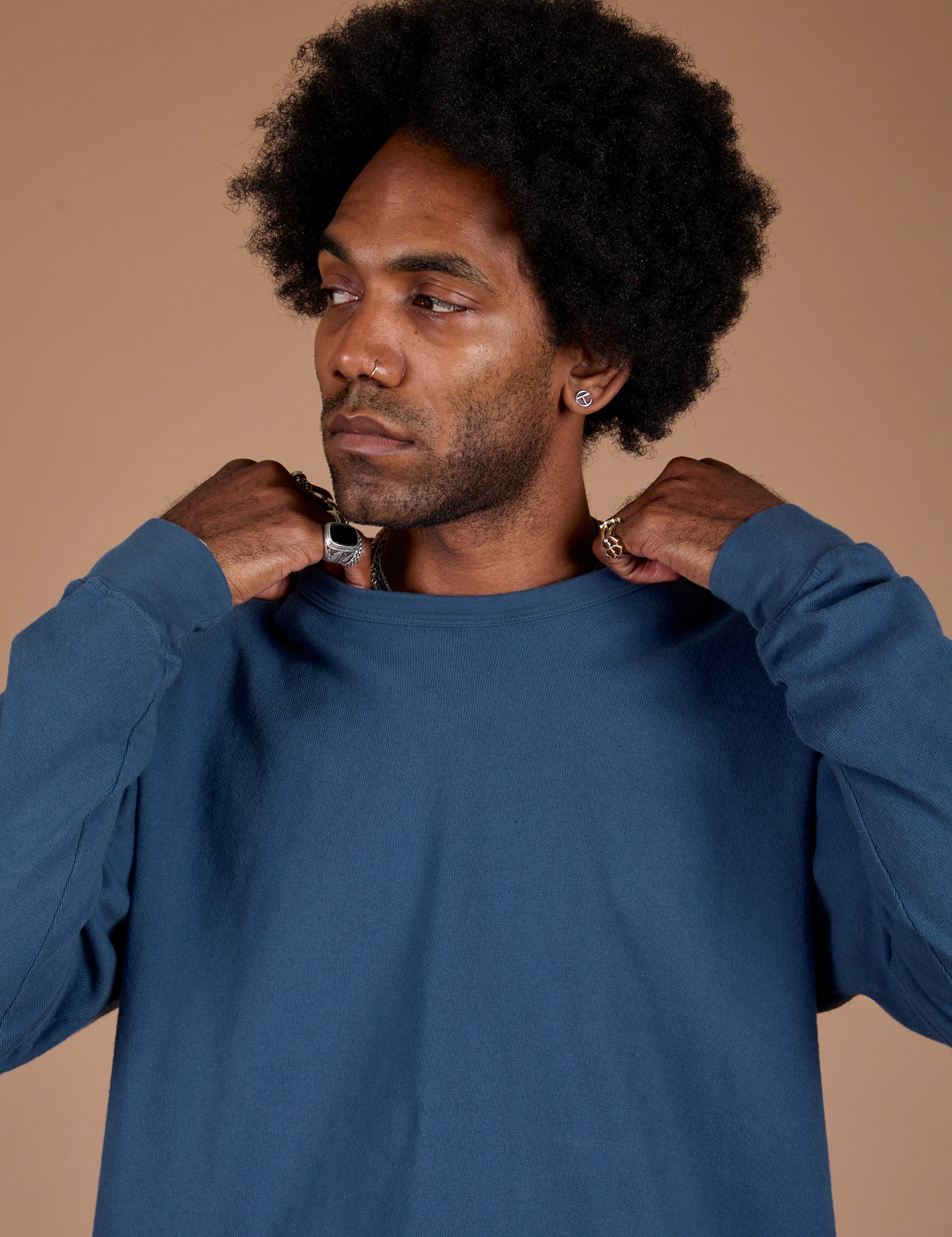Long Sleeve Burly Tee - French Blue - Image 13