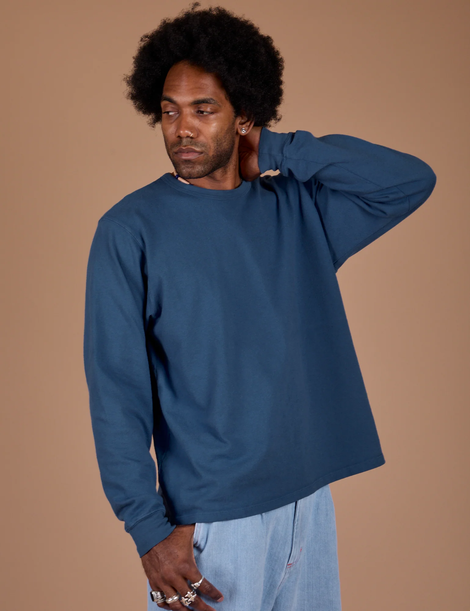 Long Sleeve Burly Tee - French Blue - Image 16