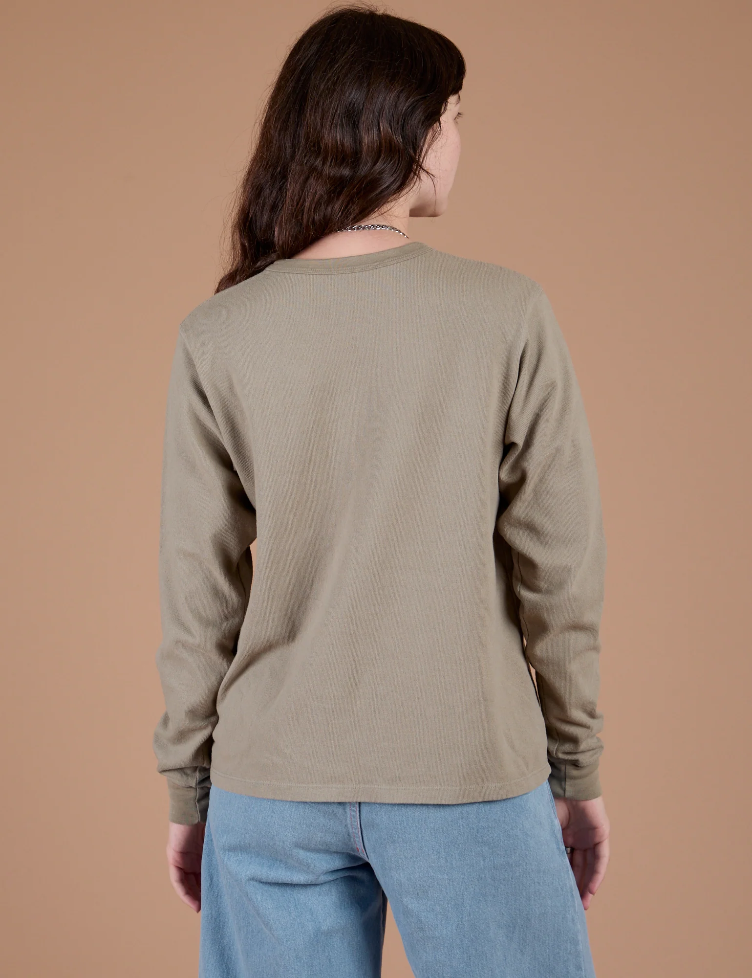 Long Sleeve Burly Tee - Khaki Grey - Image 10