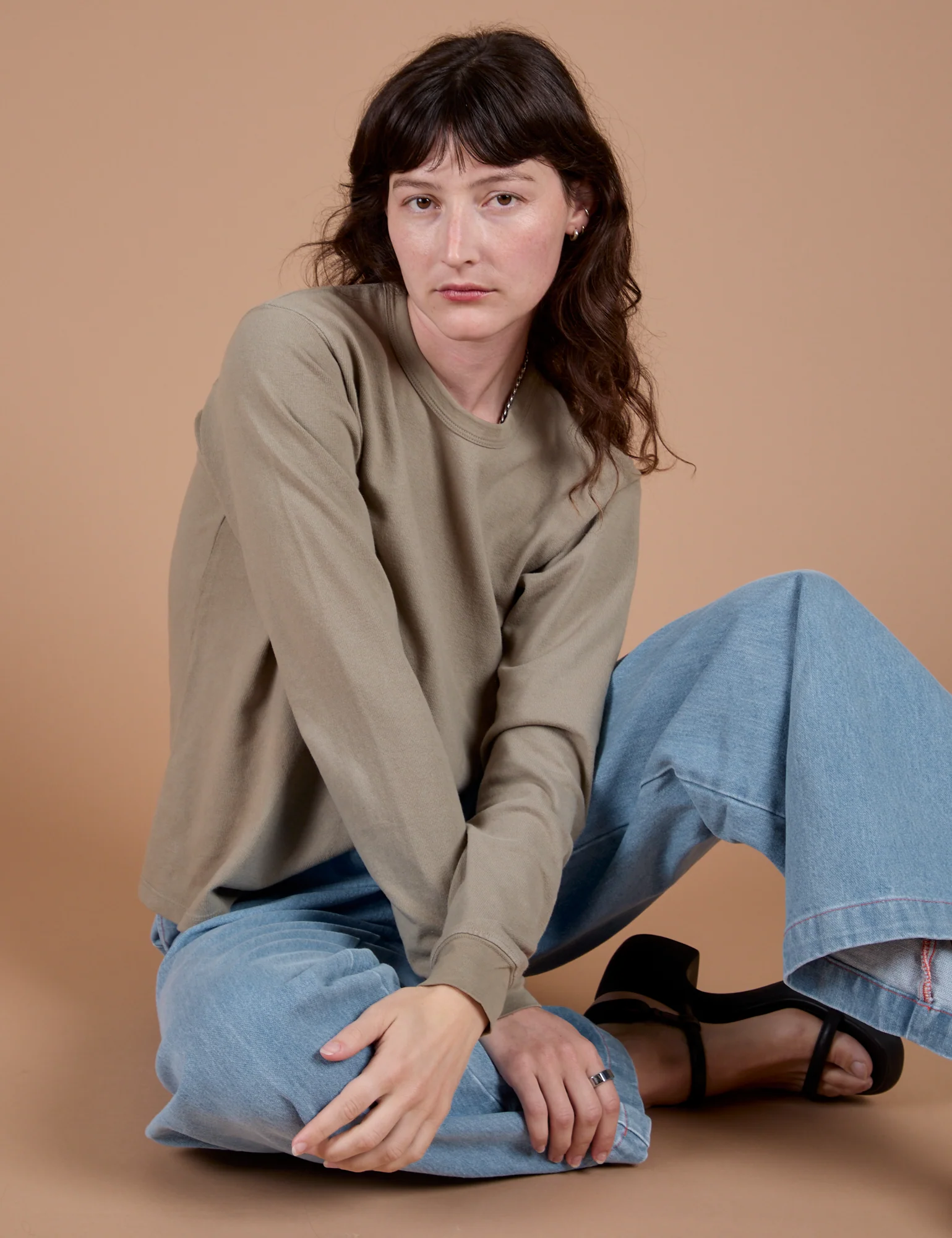Long Sleeve Burly Tee - Khaki Grey - Image 11