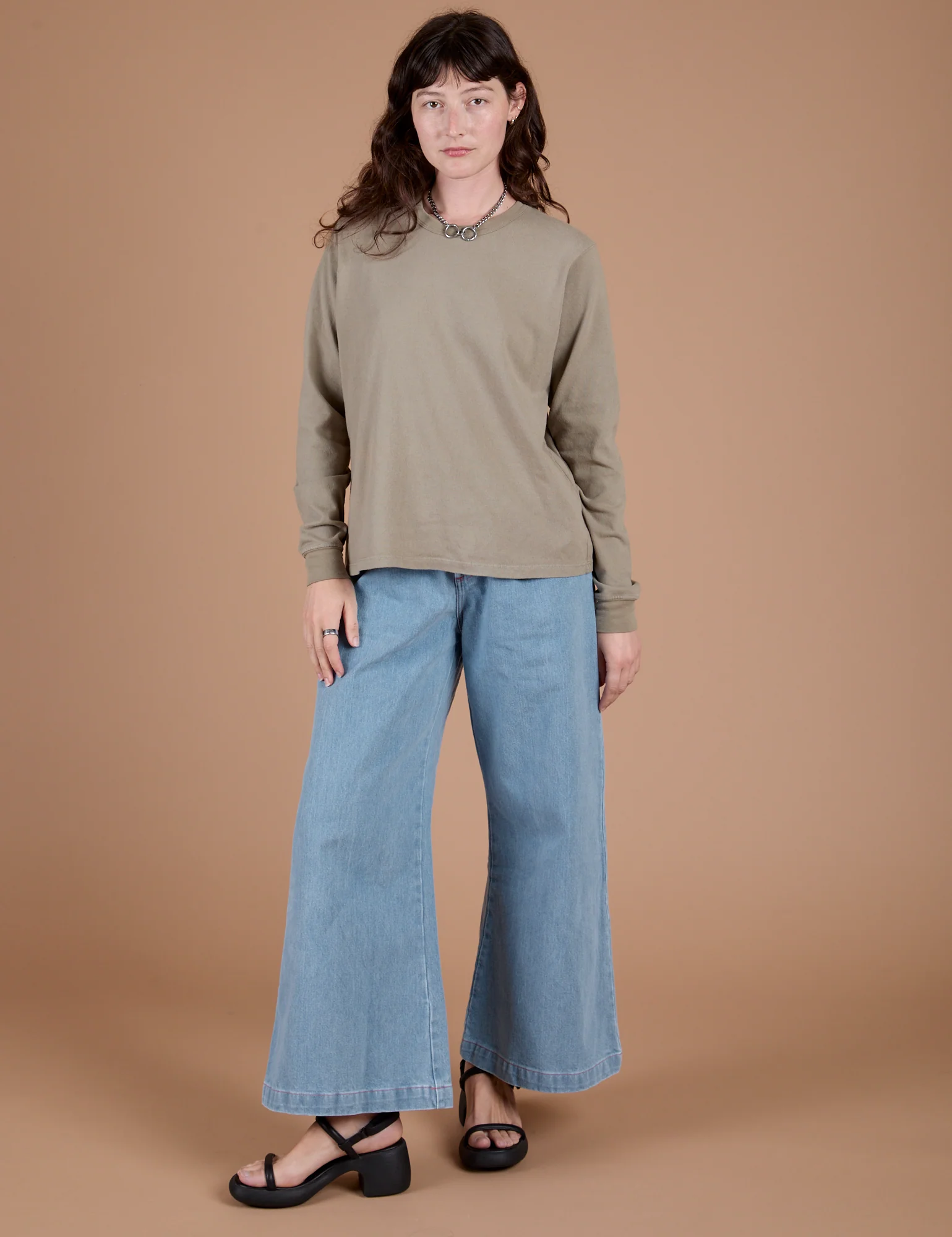 Long Sleeve Burly Tee - Khaki Grey - Image 7