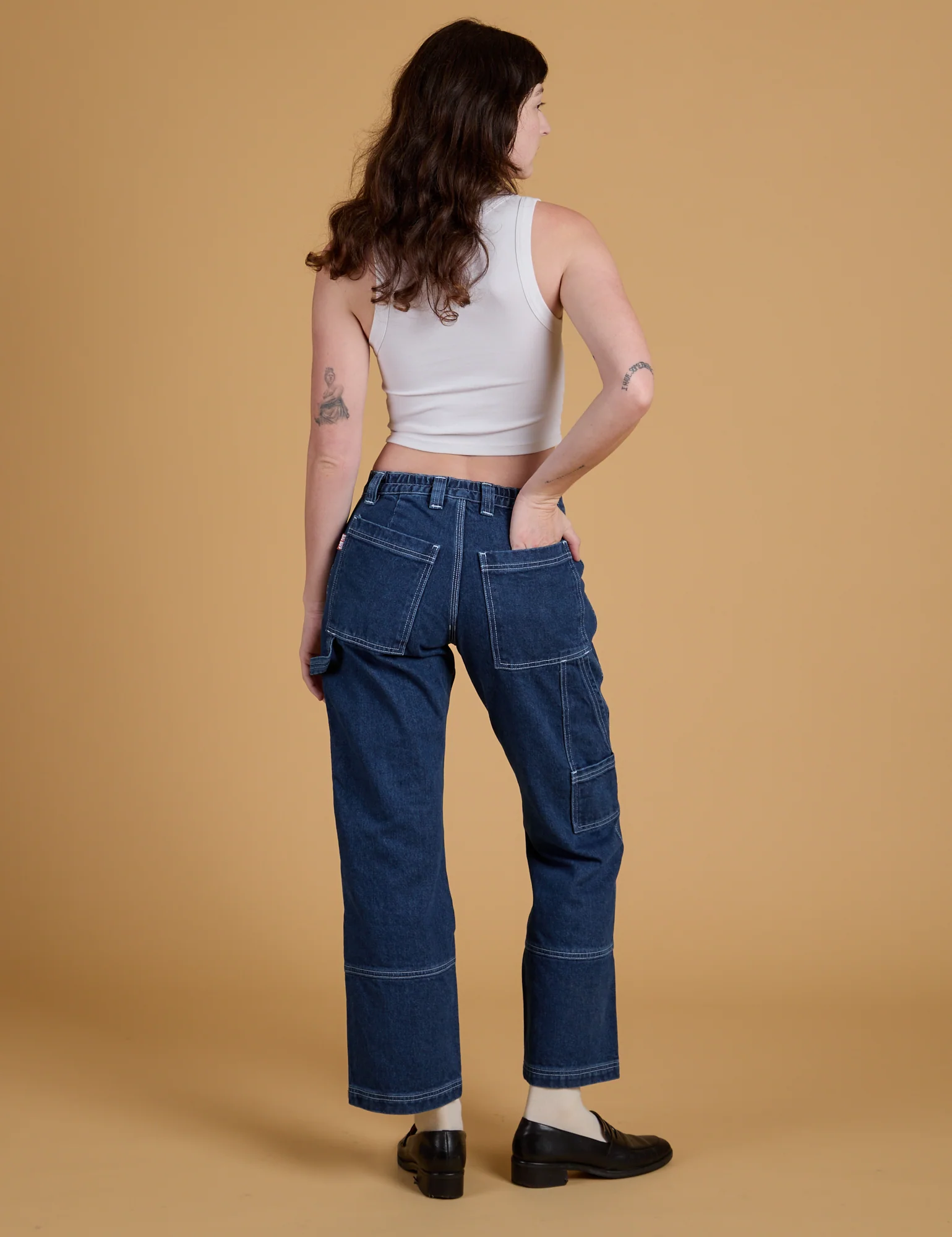 Mid-Rise Carpenter Jeans - Dark Wash - Image 11