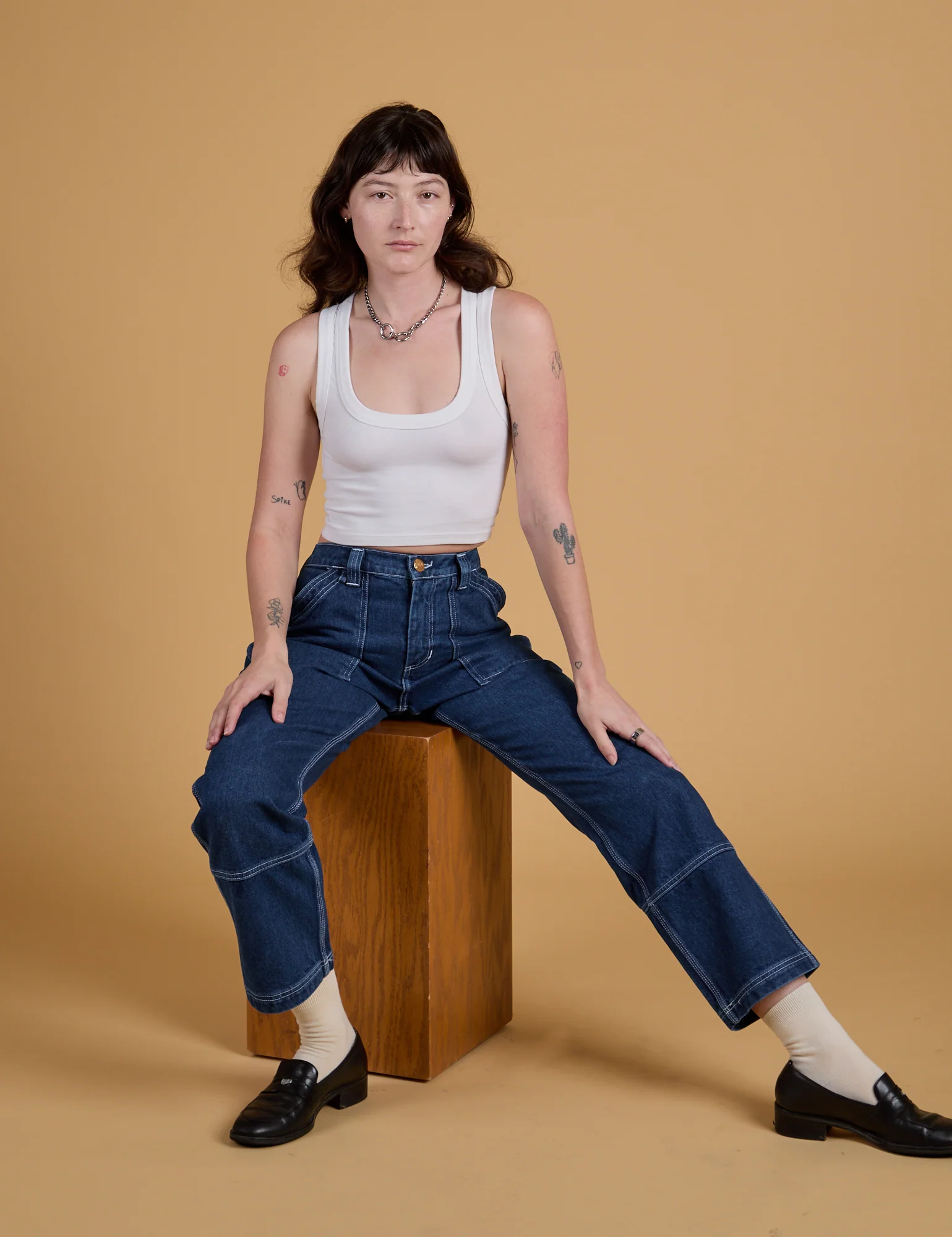 Mid-Rise Carpenter Jeans - Dark Wash - Image 12
