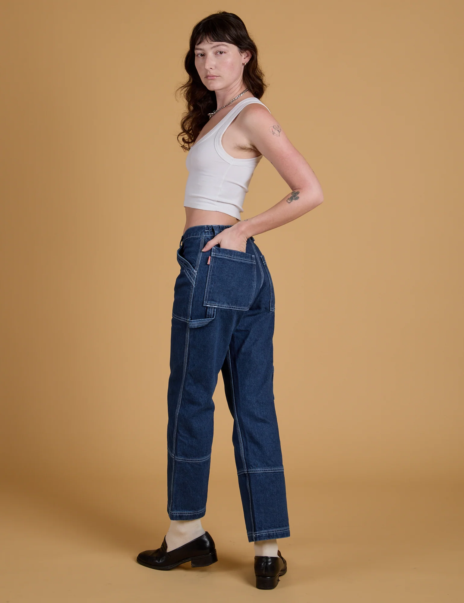 Mid-Rise Carpenter Jeans - Dark Wash - Image 9