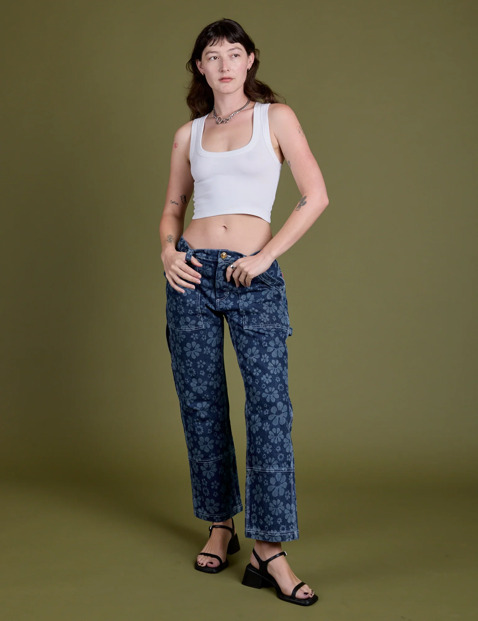 Mid-Rise Carpenter Jeans - Lazy Daisy *FINAL SALE* - Image 3