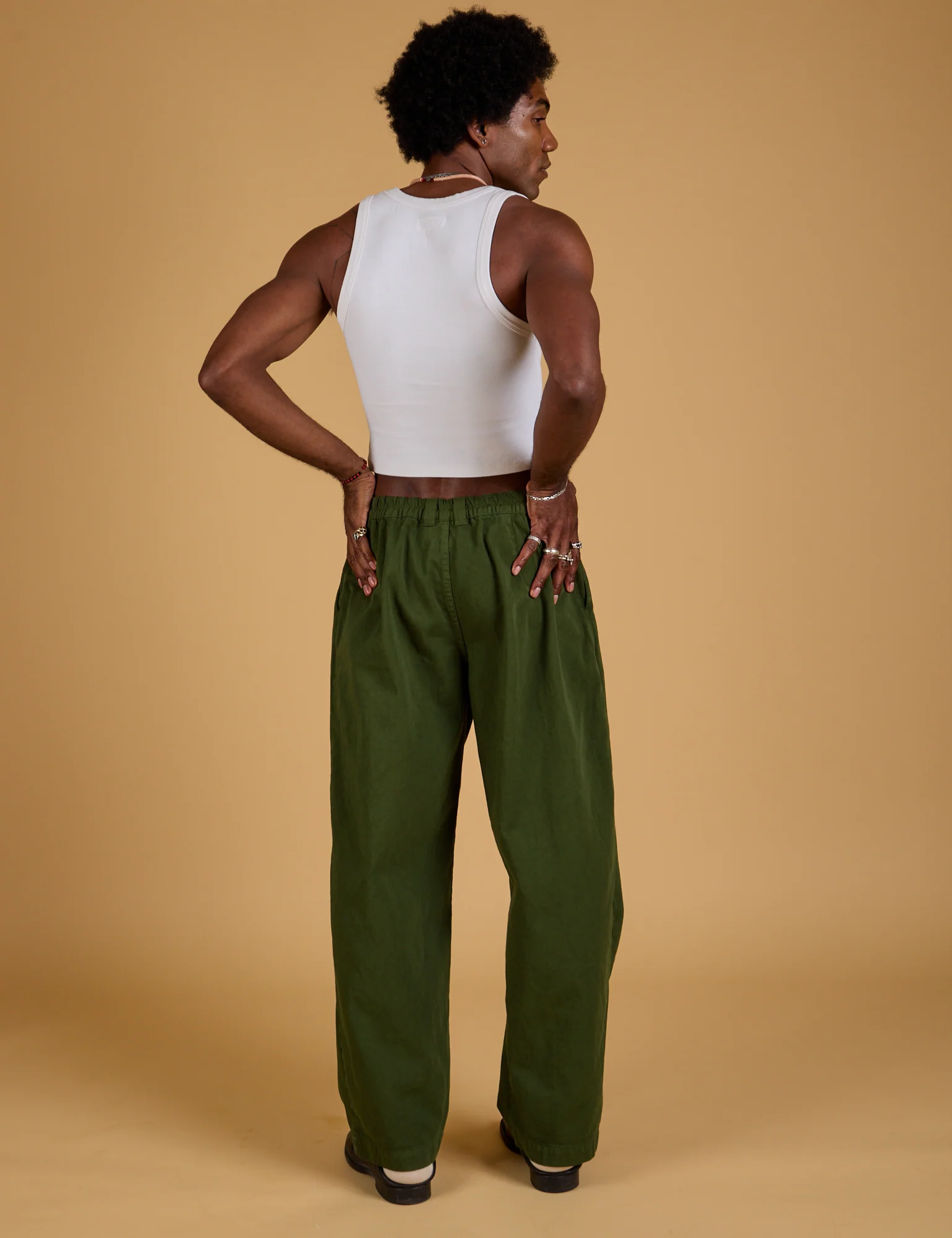 Baggy Mid-Rise Trousers - Evergreen - Image 16