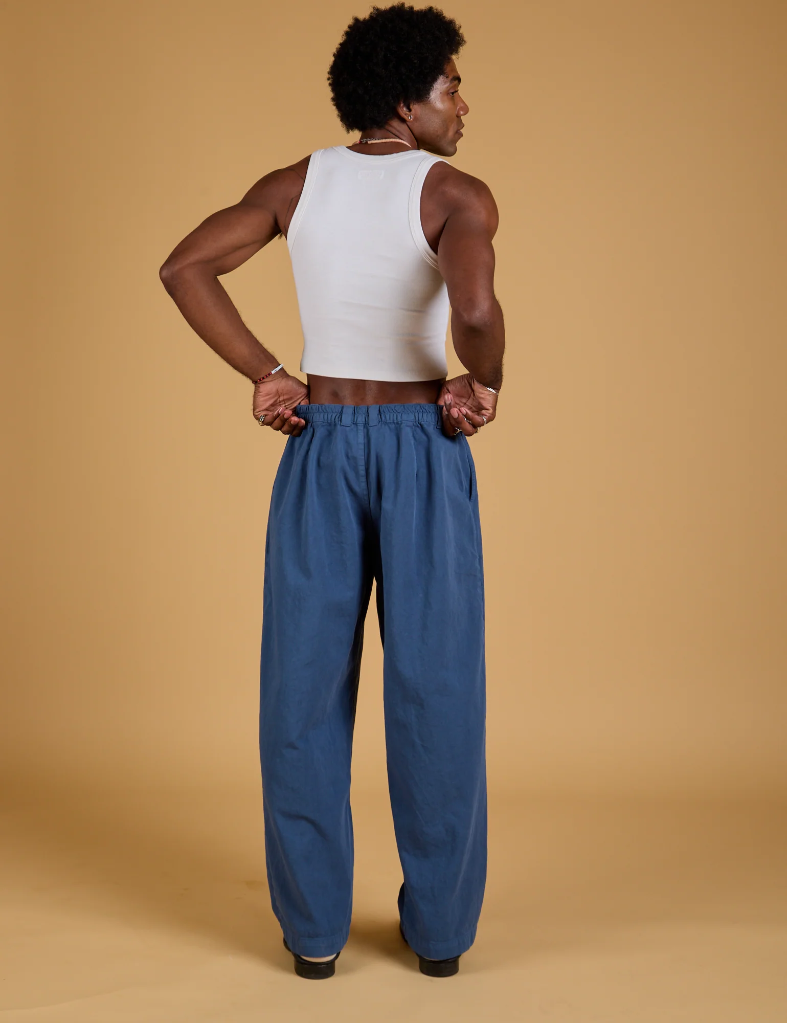 Baggy Mid-Rise Trousers - French Blue - Image 16