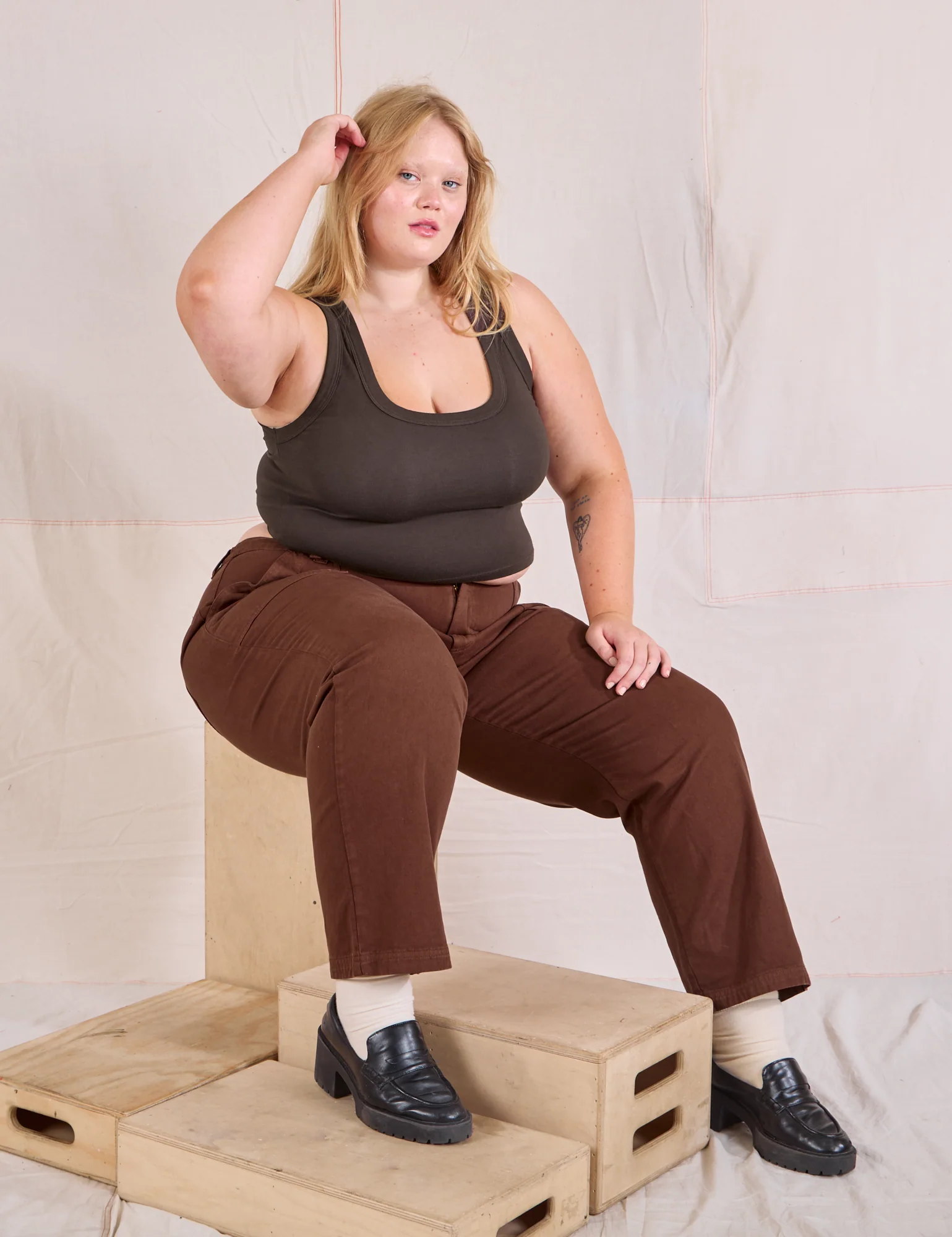 Mid-Rise Work Pants - Fudgesicle Brown - Image 12
