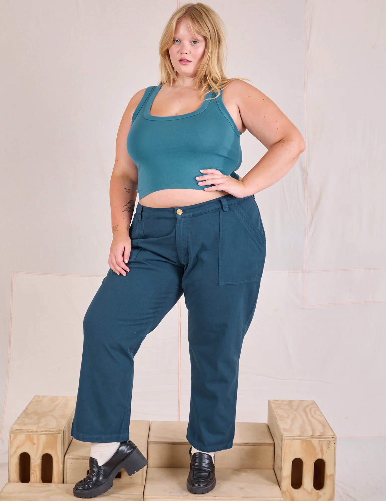 Mid-Rise Work Pants - Lagoon