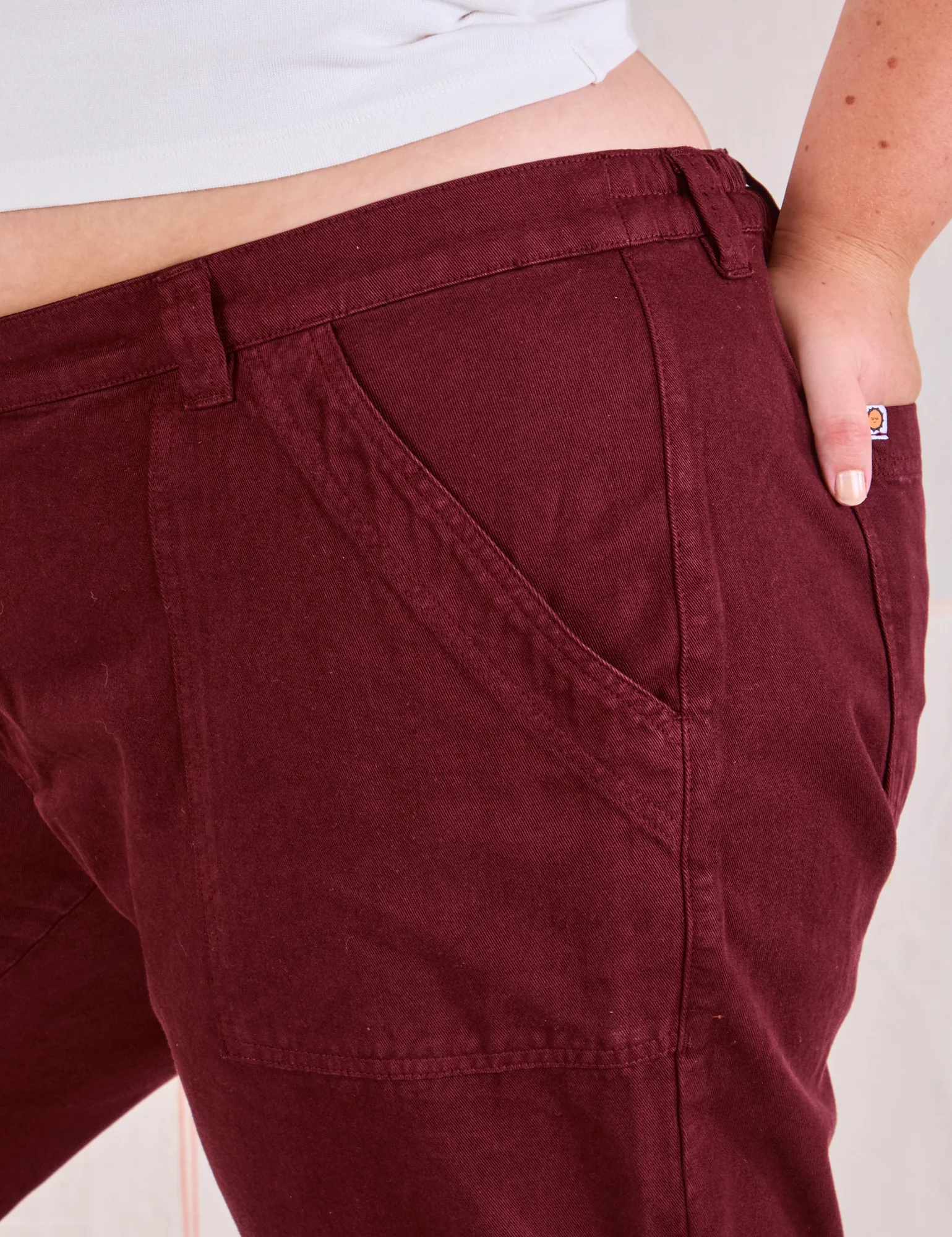 Mid-Rise Work Pants - Red Wine - Image 17
