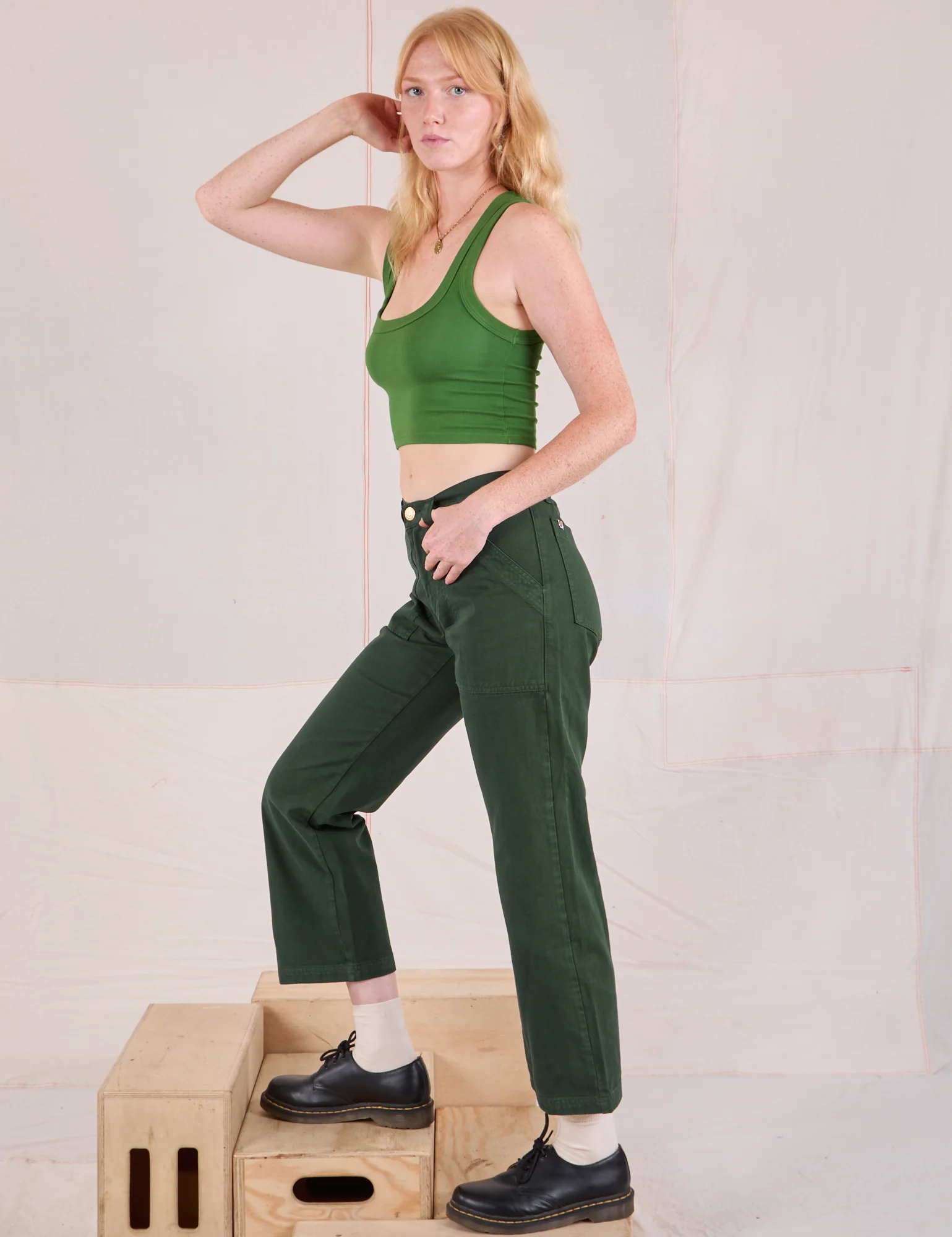 Mid-Rise Work Pants - Swamp Green - Image 4