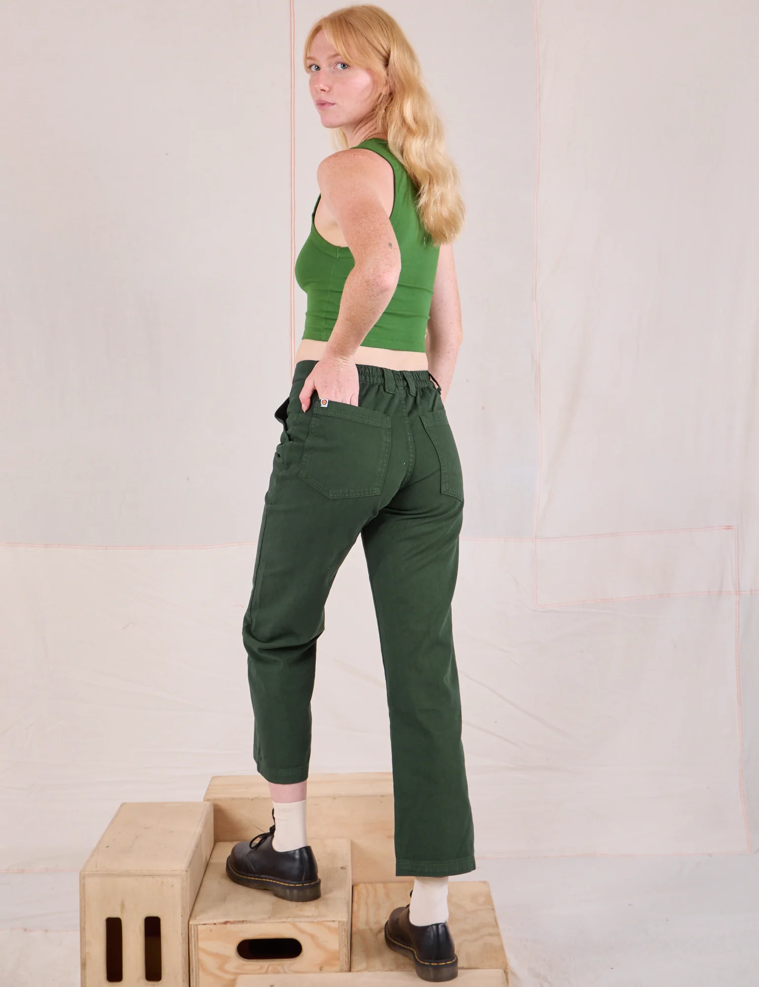 Mid-Rise Work Pants - Swamp Green - Image 7