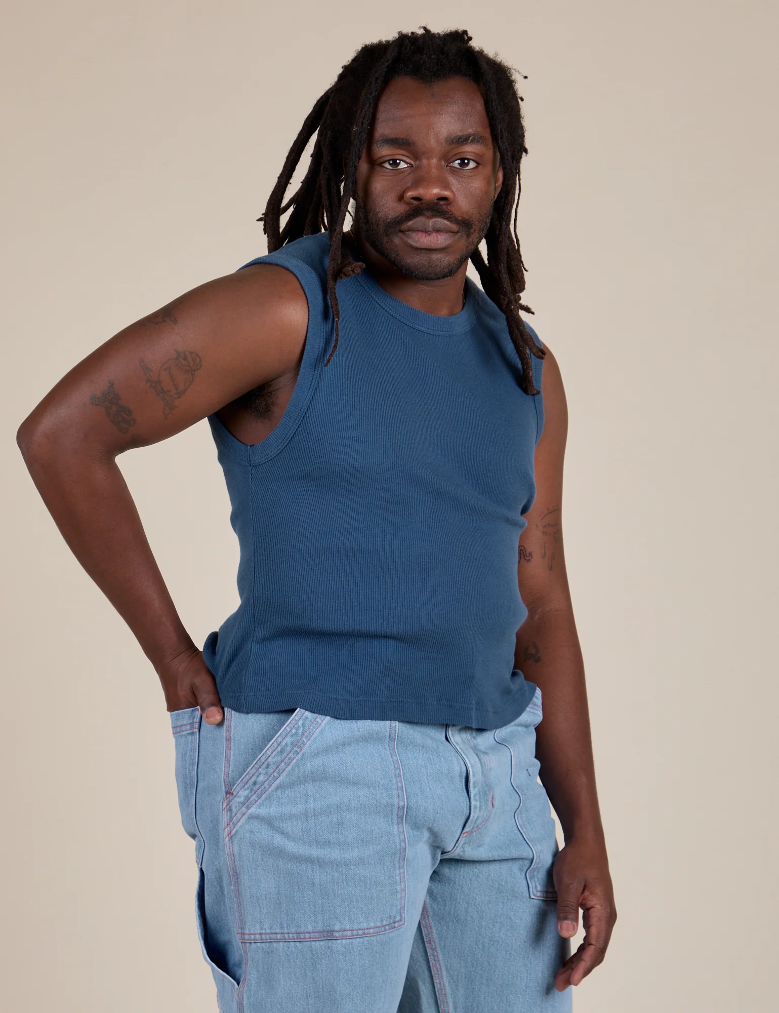 Muscle Tee - French Blue - Image 17