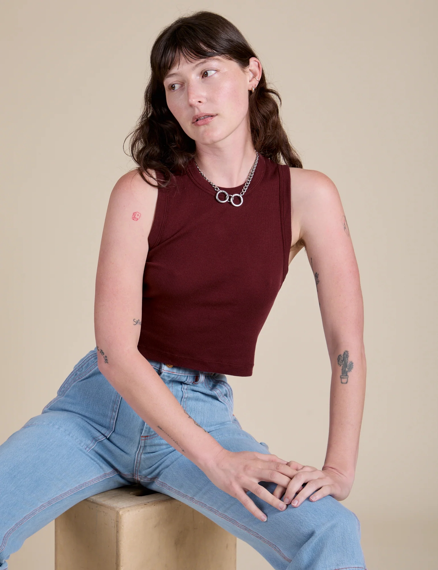 Muscle Tee - Red Wine - Image 18