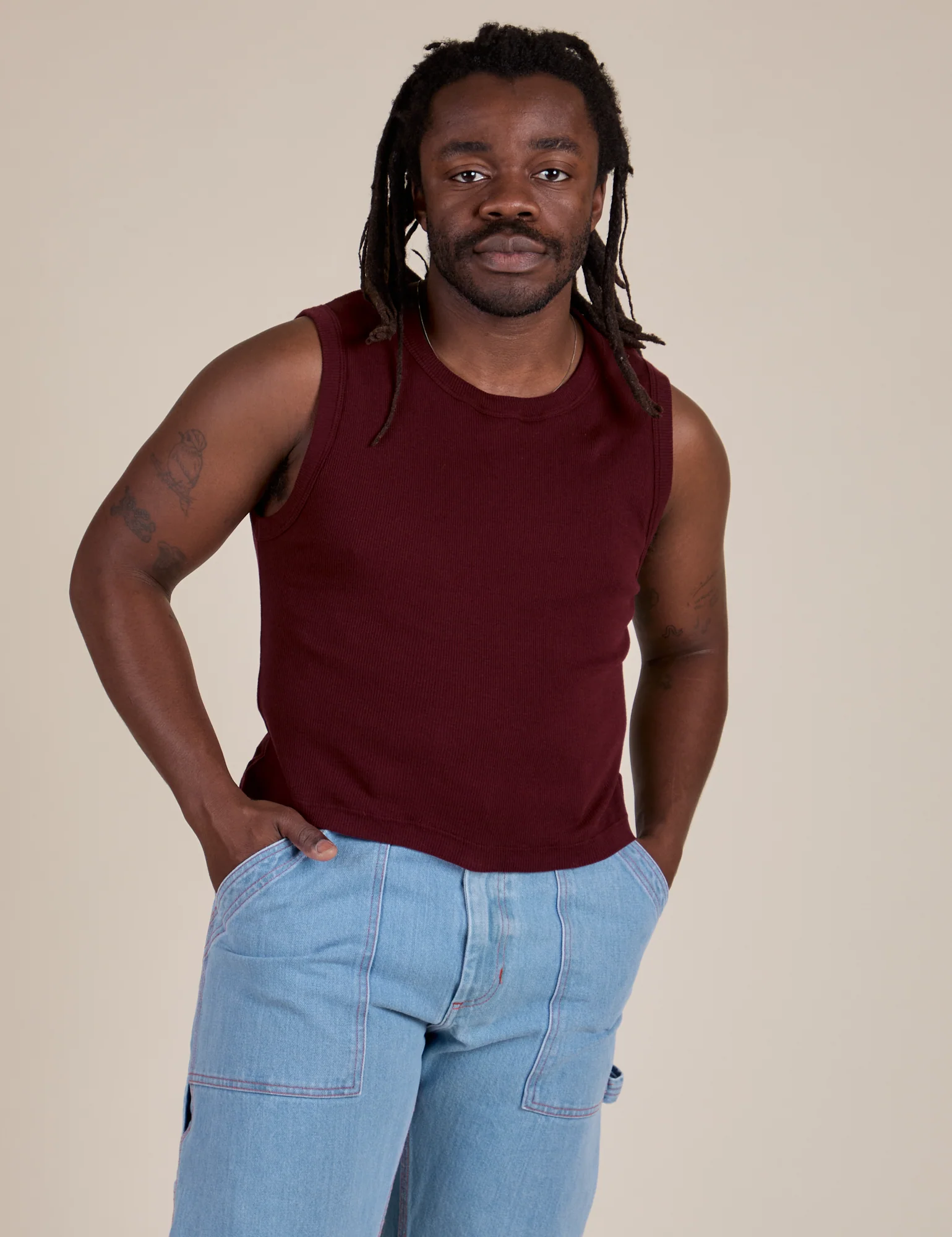 Muscle Tee - Red Wine - Image 19