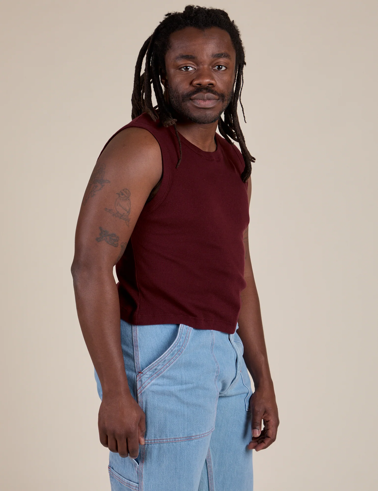 Muscle Tee - Red Wine - Image 21