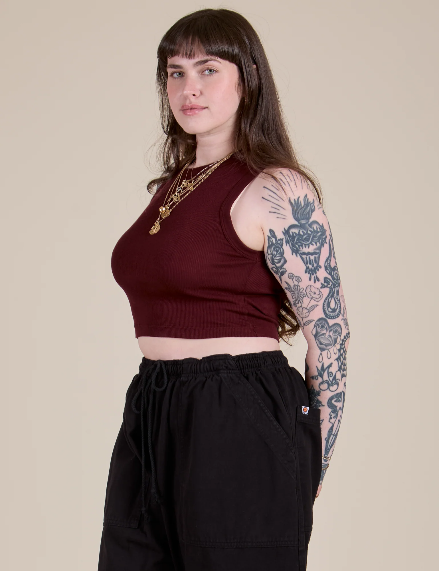 Muscle Tee - Red Wine - Image 6